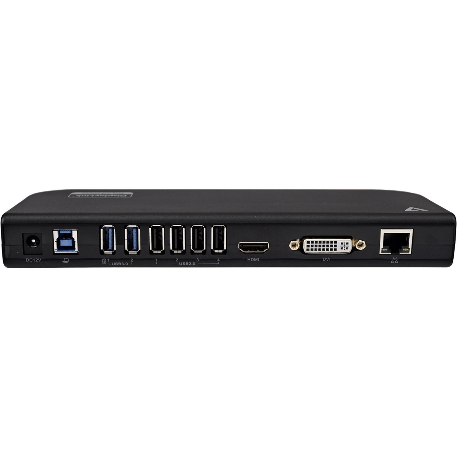 V7 UDDS2 USB Dual DisplayLink Docking Station 2K QHD 6 USB Ports Ethernet