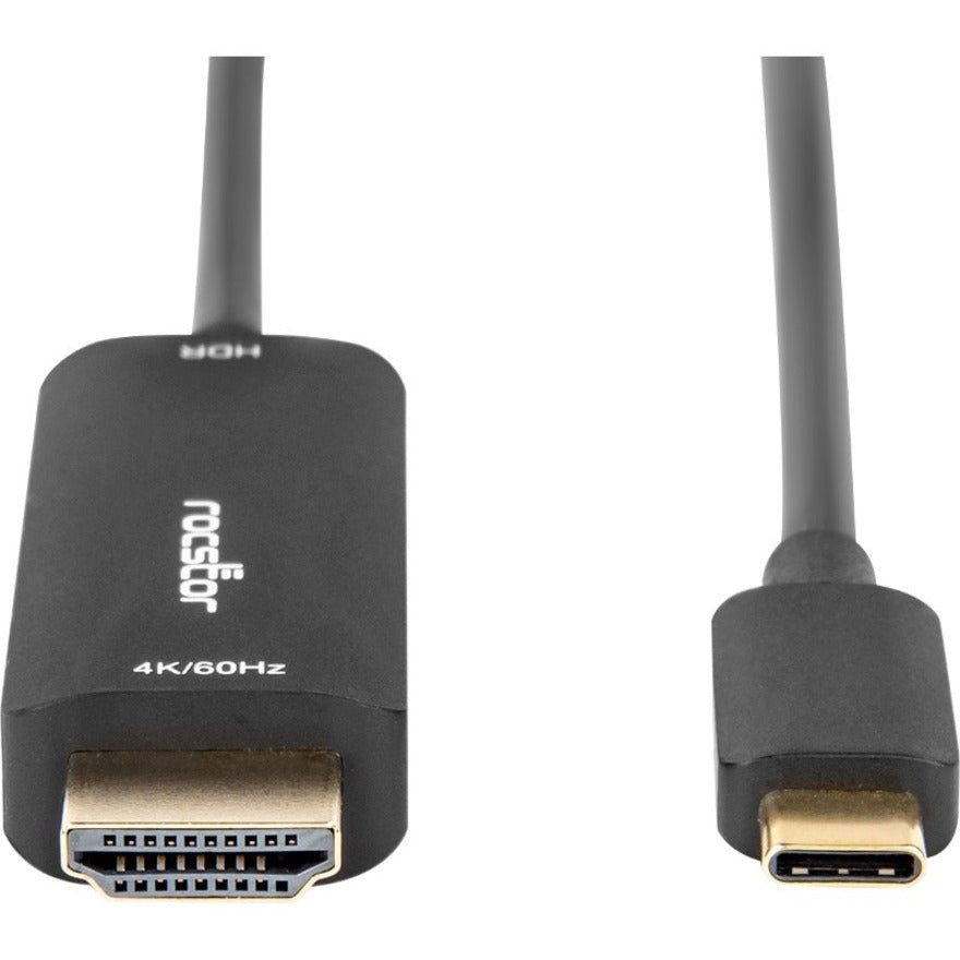 Rocstor Y10C292-B1 Premium USB-C to HDMI Cable 4K/60Hz, Reversible, 10 ft, Black