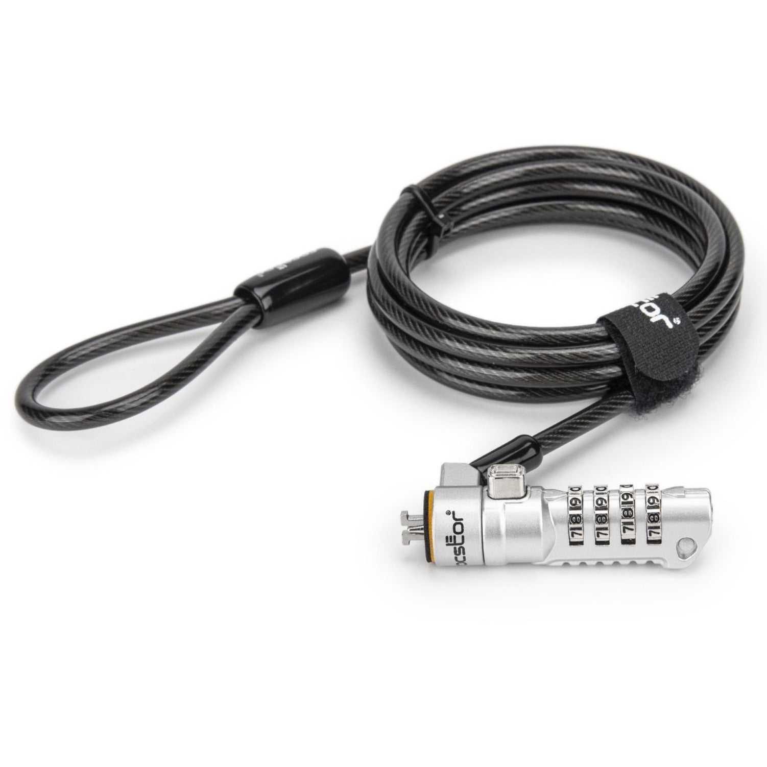 Rocstor Y1RB016-B1 Rocbolt N19 Security Cable, 6ft 4-Digit Combination Lock, TAA Compliant