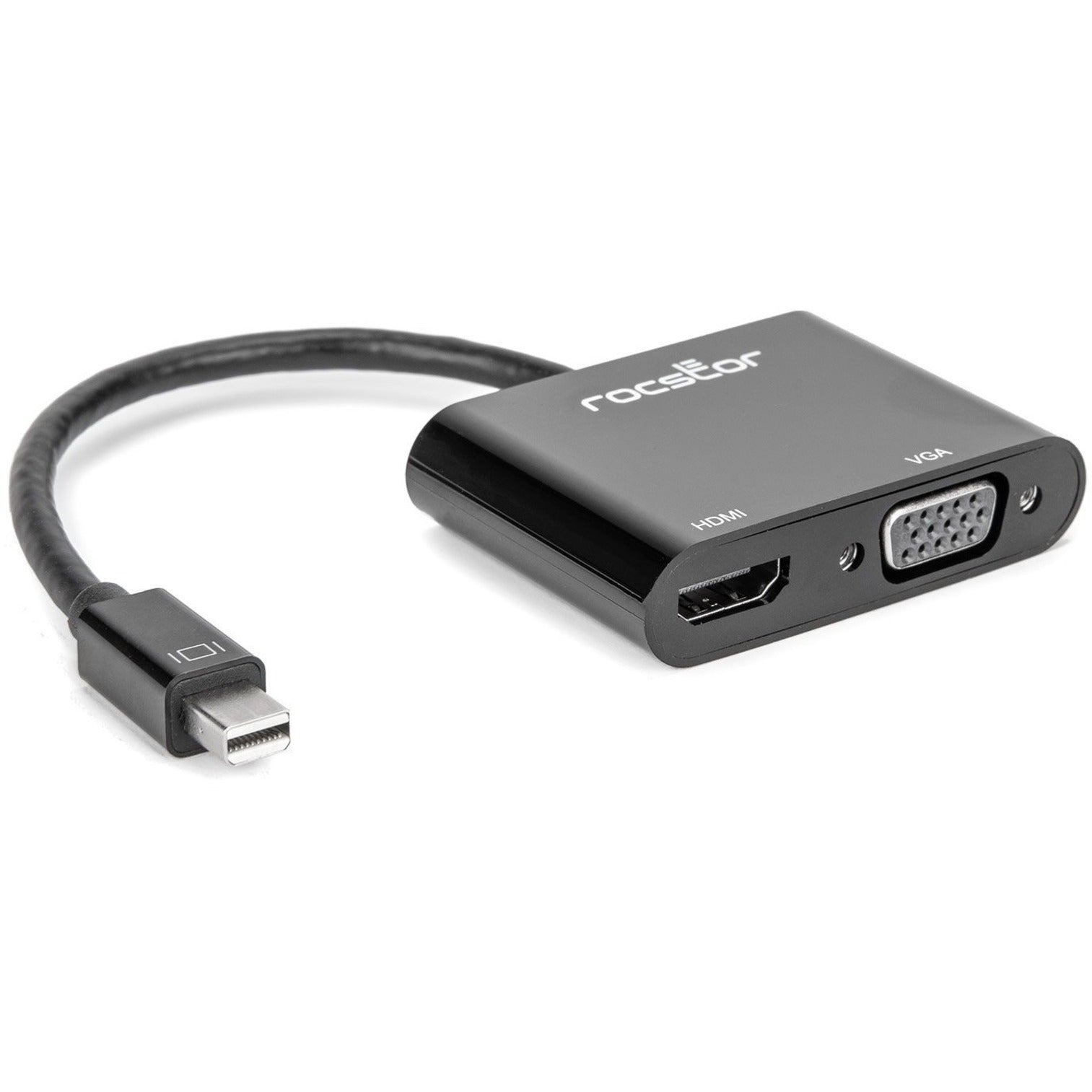 Rocstor Y10A261-B1 Premium 2-in-1 Mini DisplayPort to HDMI 4K 30Hz or VGA Adapter Converter, Plug and Play, 3-Year Warranty