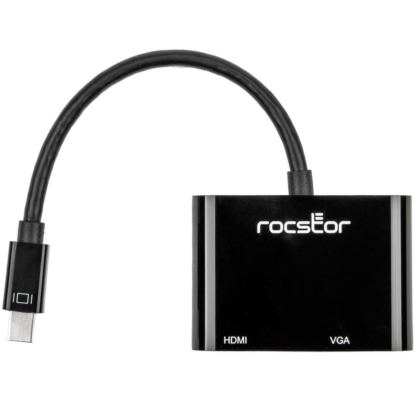 Rocstor Y10A261-B1 Premium 2-in-1 Mini DisplayPort to HDMI 4K 30Hz or VGA Adapter Converter Plug and Play 3-Year Warranty