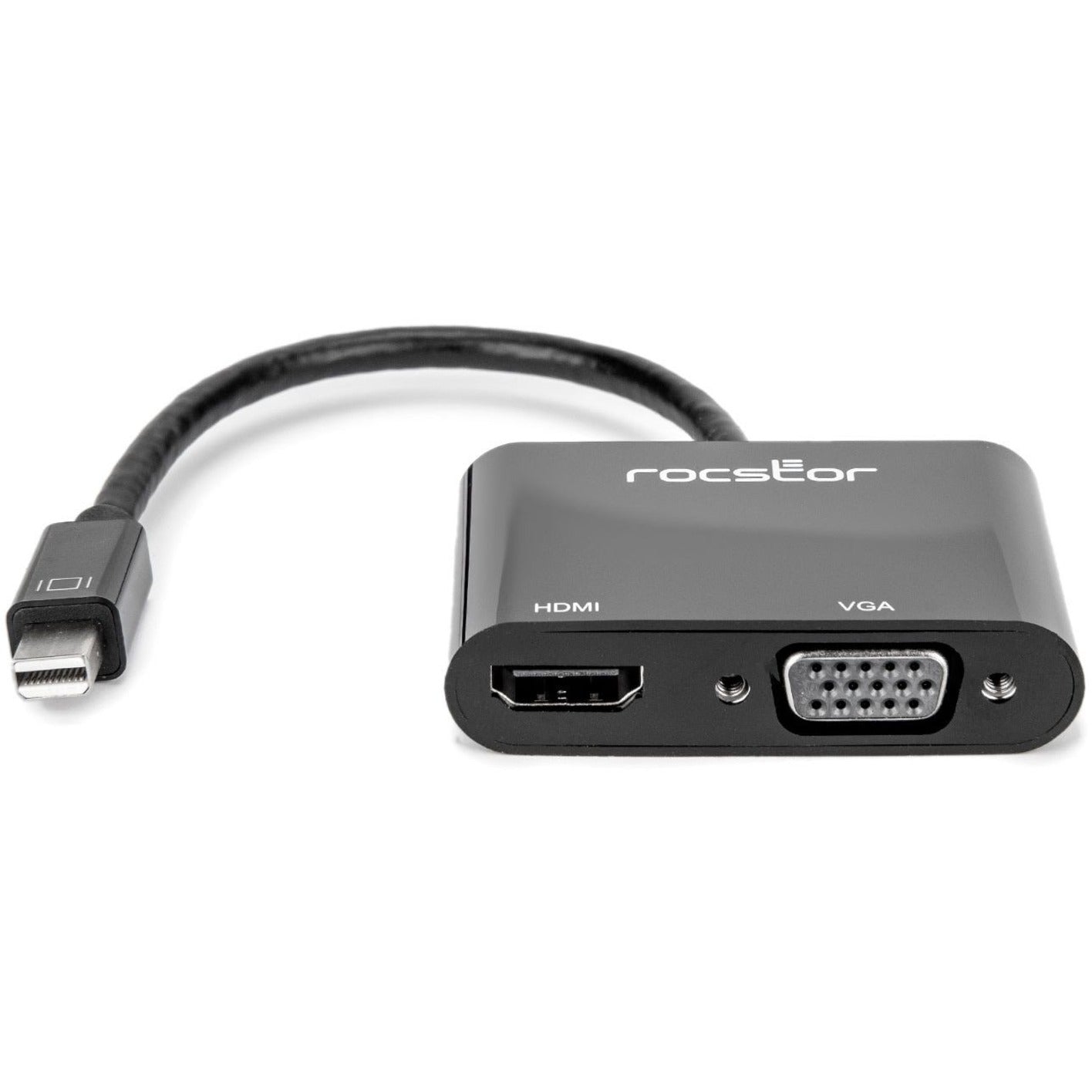 Rocstor Y10A261-B1 Premium 2-in-1 Mini DisplayPort to HDMI 4K 30Hz or VGA Adapter Converter, Plug and Play, 3-Year Warranty