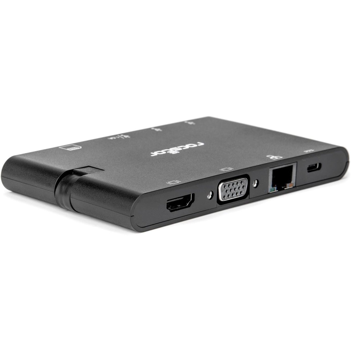 Rocstor Y10A263-B1 Tragbarer USB-C Multiport Adapter mit HDMI VGA USB 3.0 SD & MICRO SD