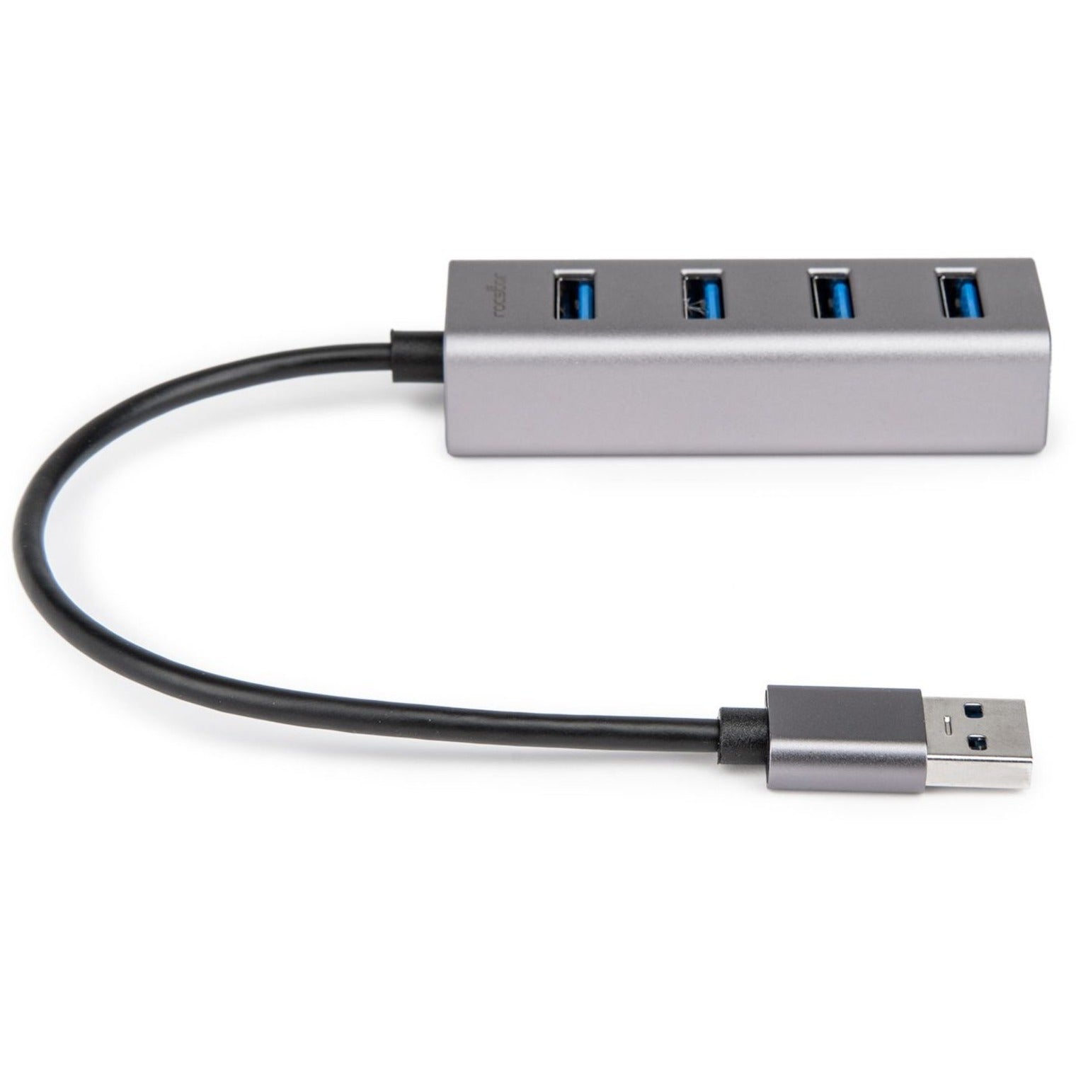 Rocstor Y10A270-A1 Portable 4 Port Hub USB-A to 4x USB-A SuperSpeed USB 3.0, 2 Year Warranty, Mac PC Compatible