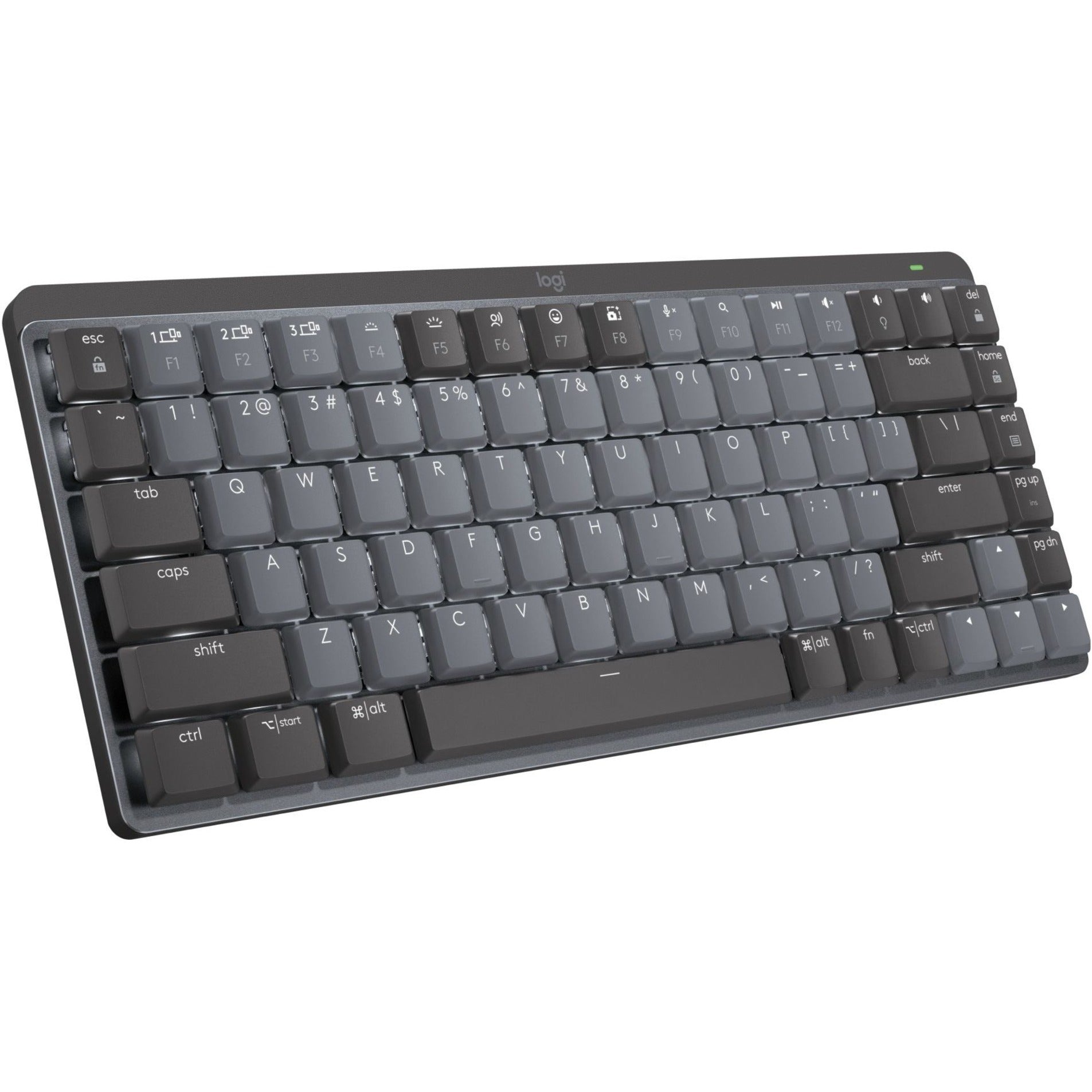 Logitech 920-010552 MX Mechanical Mini Minimalist Wireless Illuminated Keyboard (Clicky) (Graphite), Compact and Backlit for PC, Mac, and More