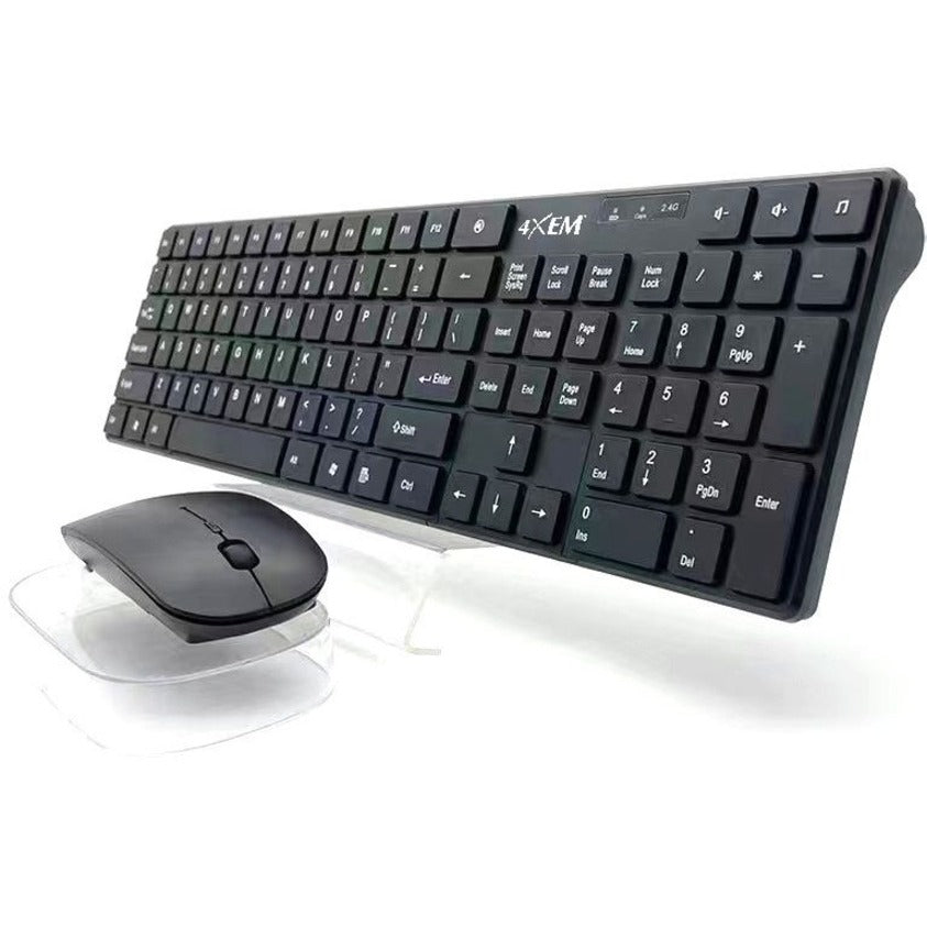 4XEM 4XWLSKMS1 Wireless Mouse and Keyboard Combo, Full-size Keyboard, Lightweight, 2.4 GHz Wireless
