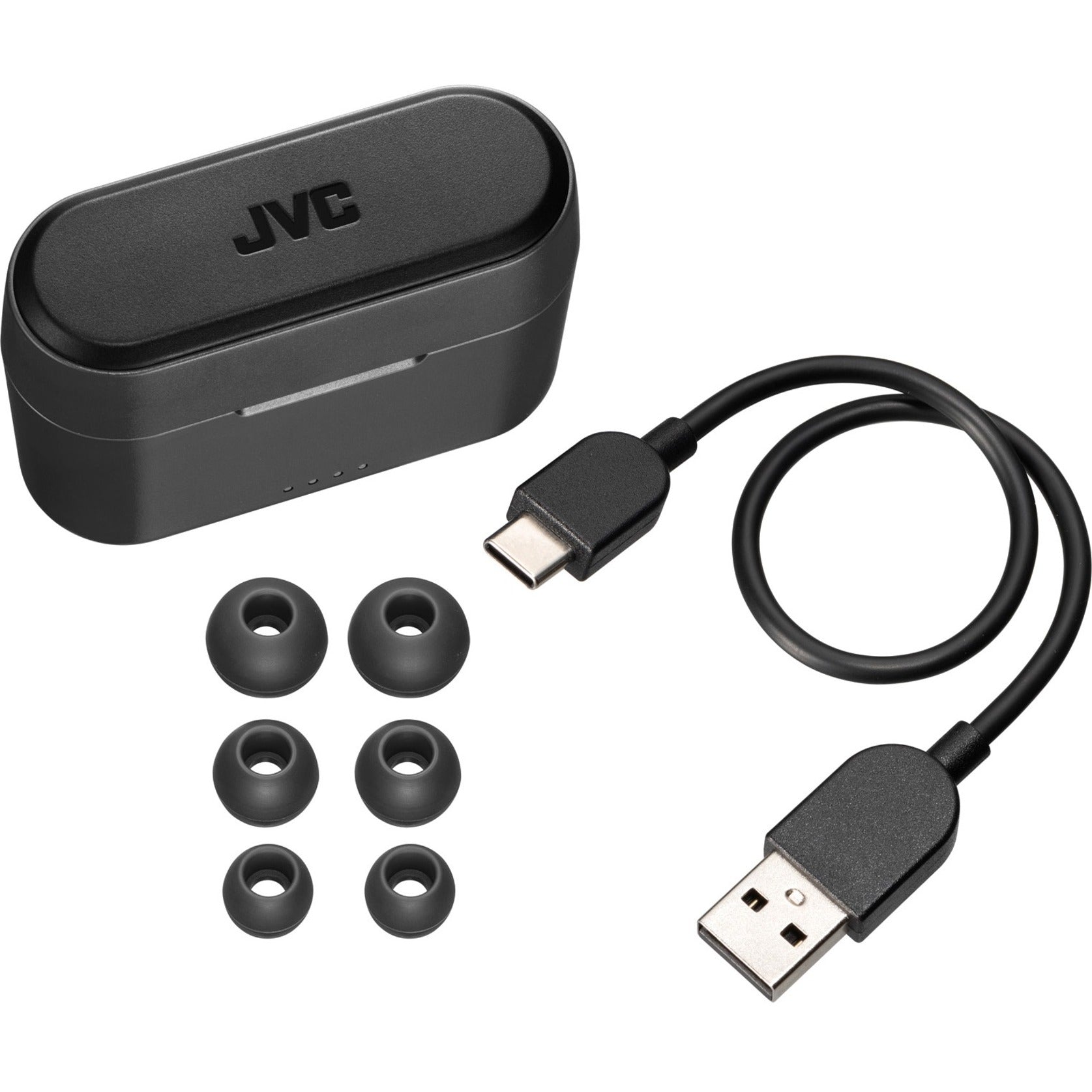 JVC HA-A9TB HA-A9T Earset, True Wireless Bluetooth 5.1 Earbuds, Rechargeable Battery, IPX5 Water Proof, Black