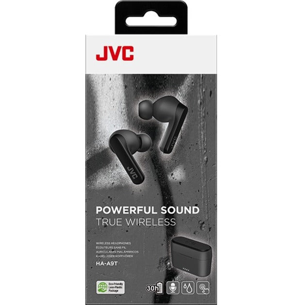 JVC HA-A9TB HA-A9T Earset, True Wireless Bluetooth 5.1 Earbuds, Rechargeable Battery, IPX5 Water Proof, Black