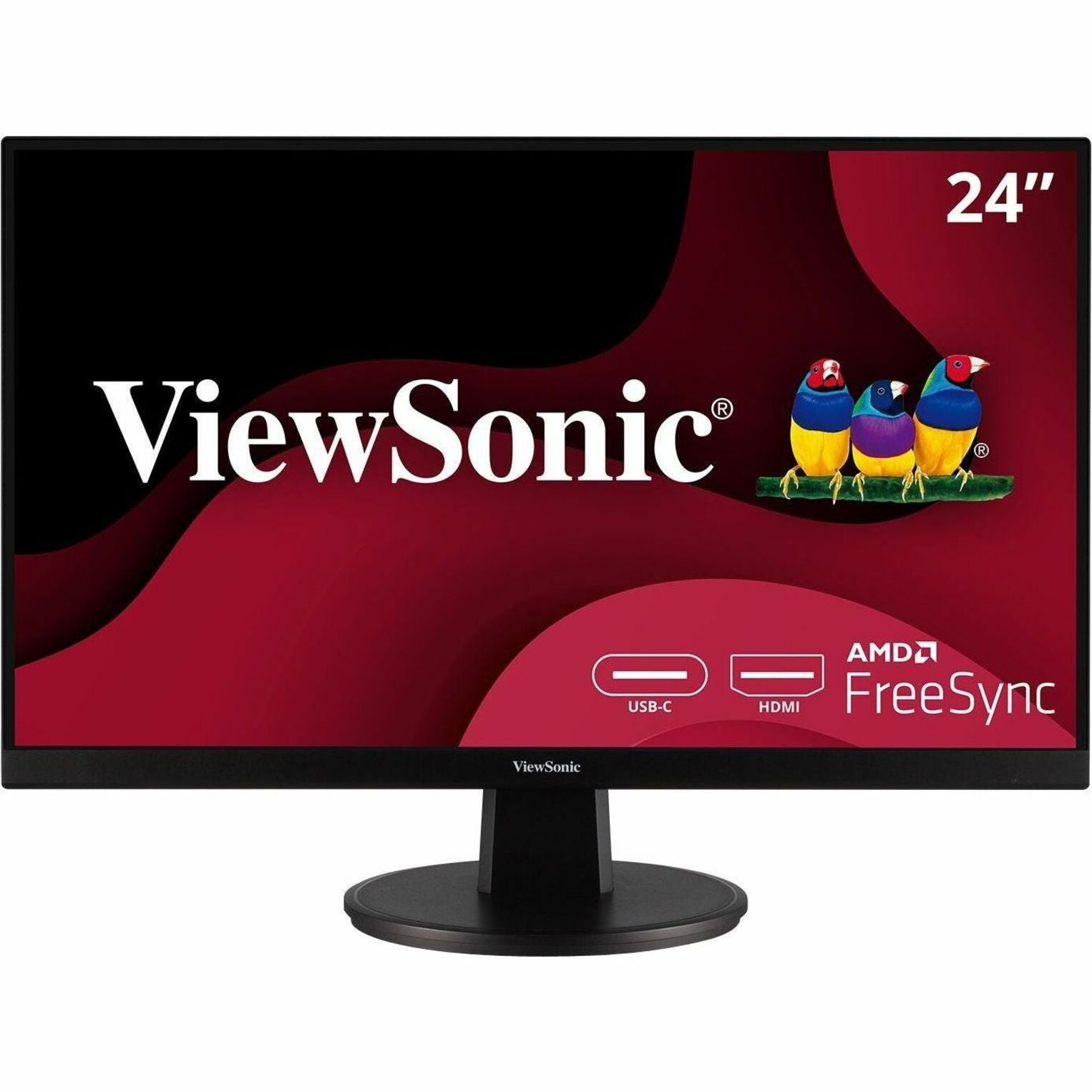 ViewSonic VA2447-MHU 24" 1080p MVA Monitor with HDMI and USB-C, Flicker-free, FreeSync Premium, 75Hz Refresh Rate