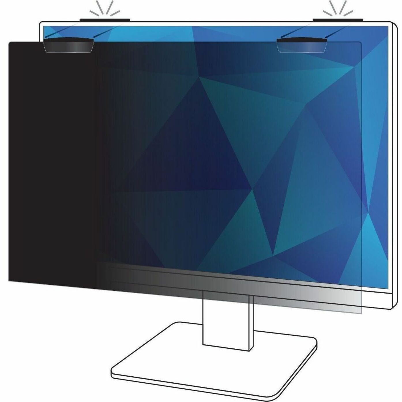 3M PF215W9EM Privacy Screen Filter, 21.5" Widescreen, Blue Light Reduction, Magnetic Attach