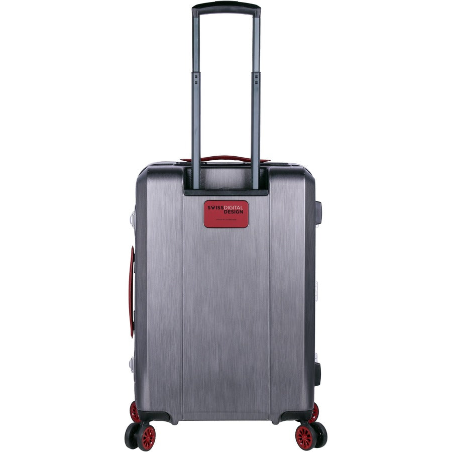 Swissdigital Design SD4807G1-02 DIGITRAK Luxurious 24" Travel Case, GPRS Luggage with Patented USB Smart Charging System, Removable Lithium Battery, GPRS Digitrack, Digital Scale for Weight & TSA Lock