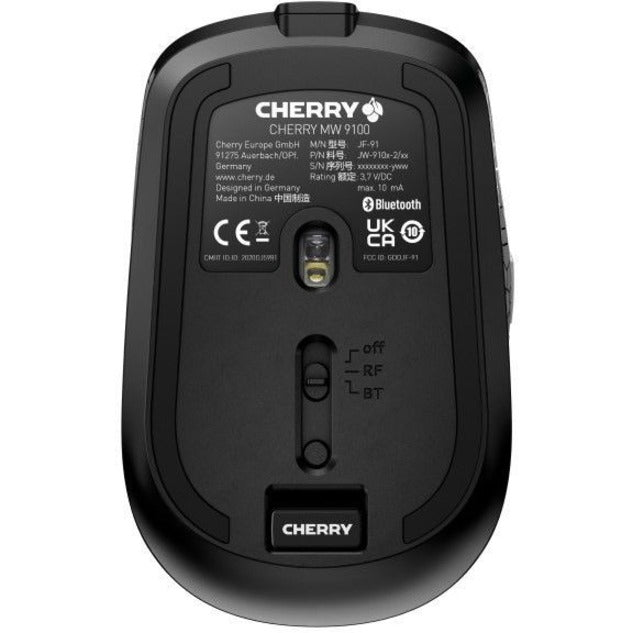 CHERRY JW-9100US-2 MW 9100 Rechargeable Wireless Mouse, Ergonomic Fit, 2400 dpi, 2.4 GHz