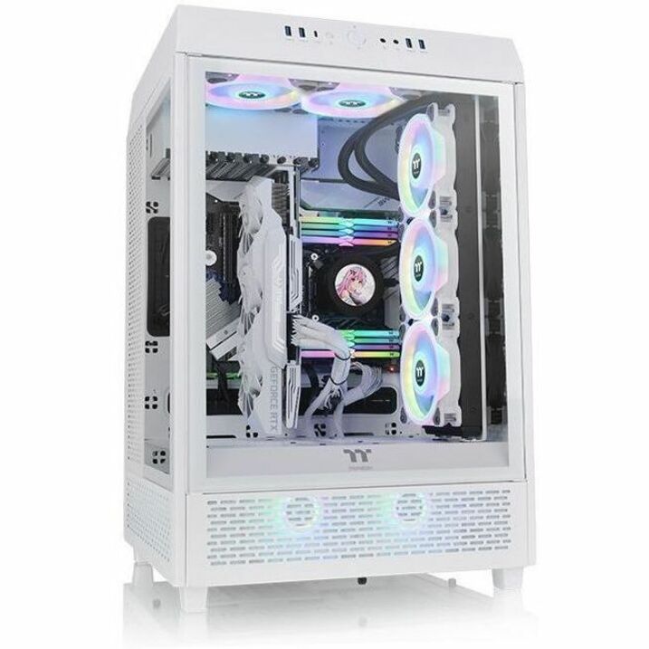 Thermaltake CA-1X1-00M6WN-00 The Tower 500 Snow Mid Tower Chassis, SPCC, Tempered Glass, 3 Year Warranty