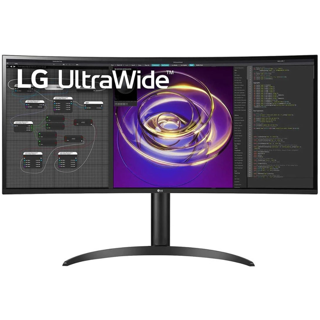 LG 34BP85CN-B Ultrawide 34" UW-QHD Curved Screen Gaming LCD Monitor, Glossy Black, Black Hairline, Textured Black