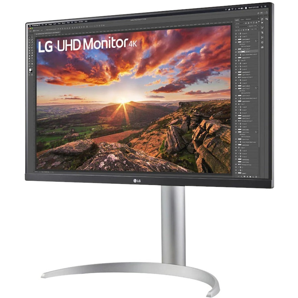 LG 27BP85UN-W 27 Class 4K UHD Gaming LCD Monitor - 16:9 - Silver, Black, White