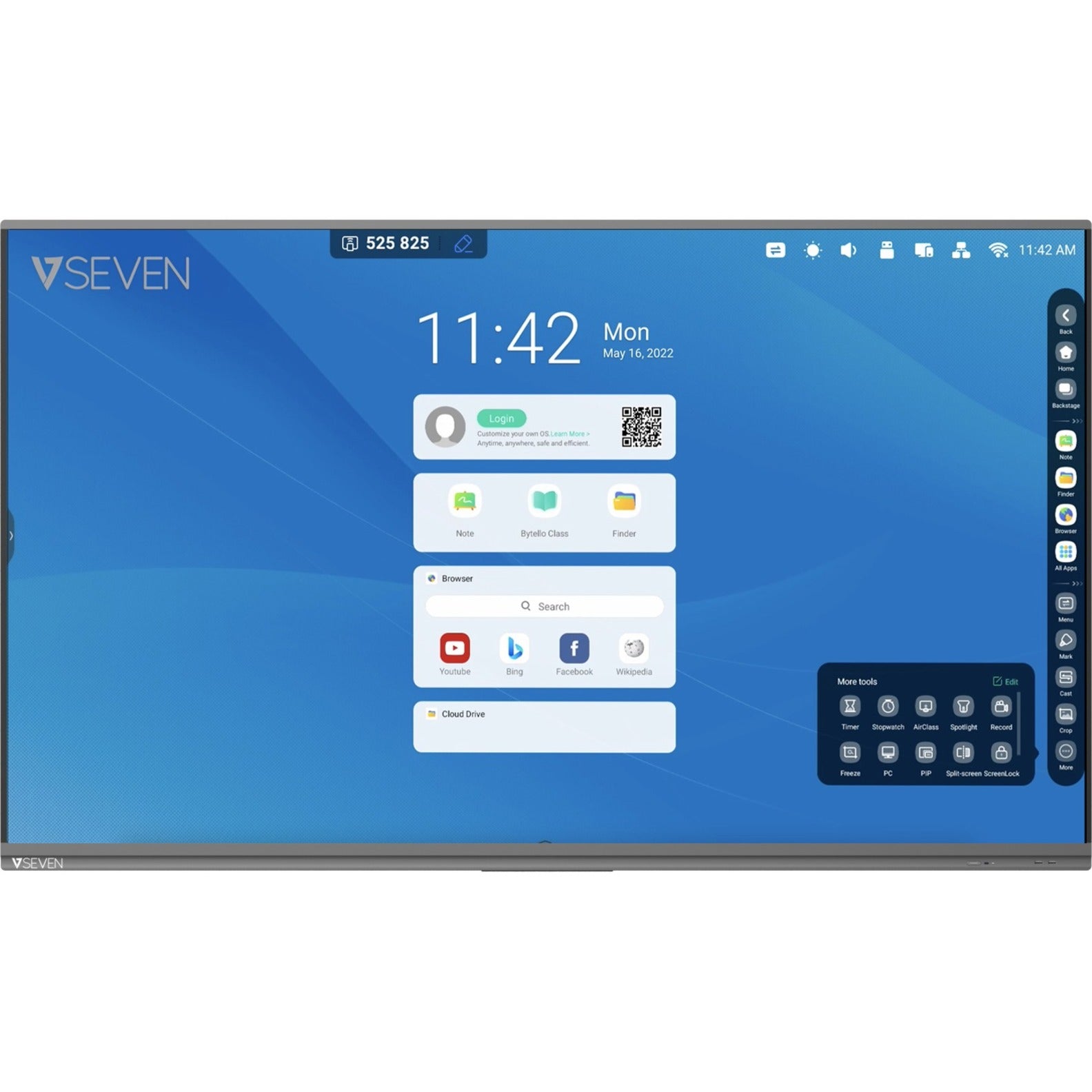 V7 IFP7502-V7PRO Digital Signage Display, 75" LCD, 4K UHD, Android 11, 5 Year Warranty