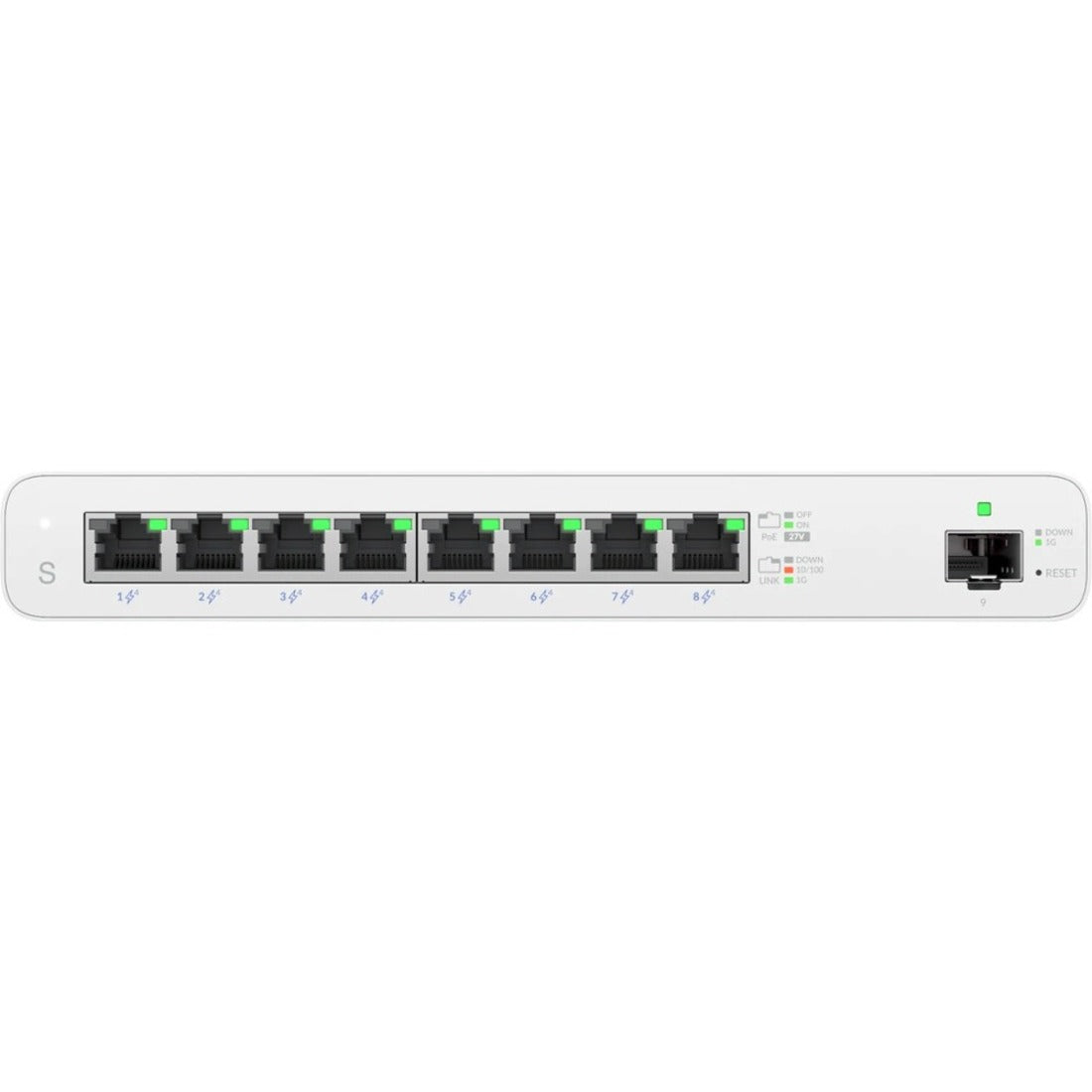 Ubiquiti UISP-S Ethernet Switch, 8-Port Gigabit Ethernet PoE, 1 SFP Slot, Manageable