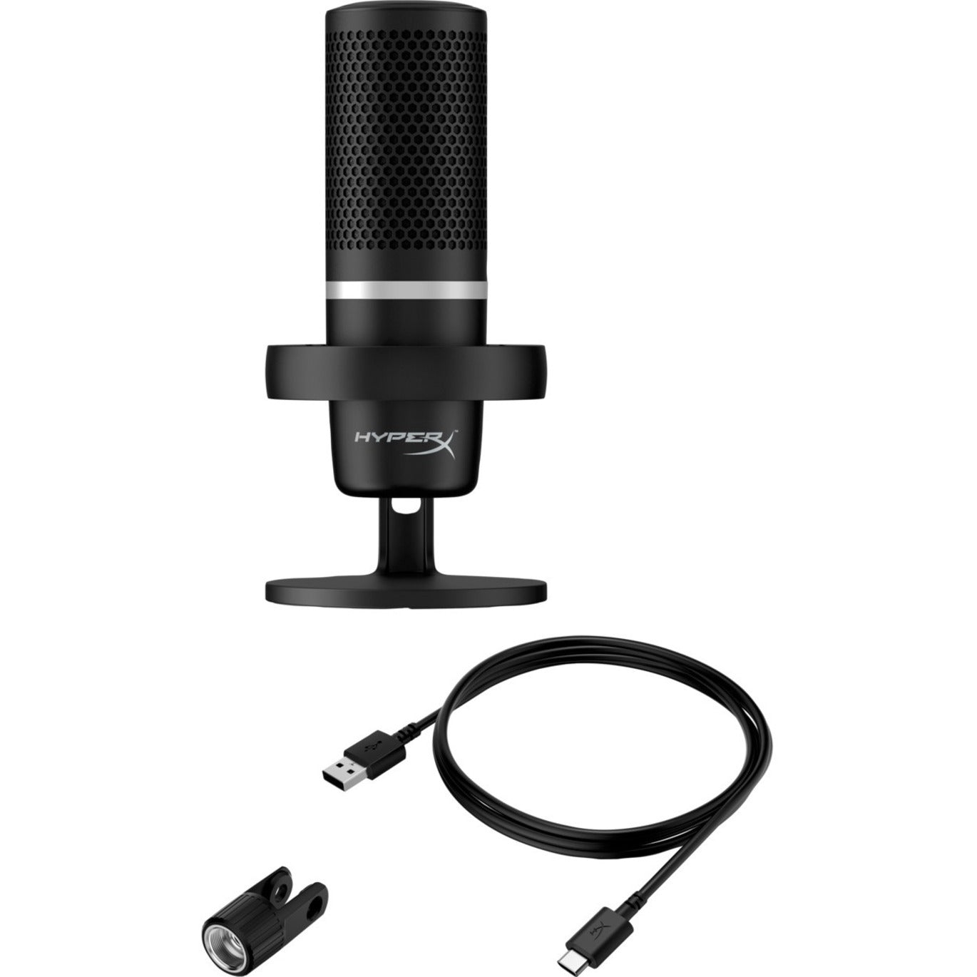 HyperX 4P5E2AA DuoCast Microphone, Black USB Wired Gaming Mic with Shock Mount