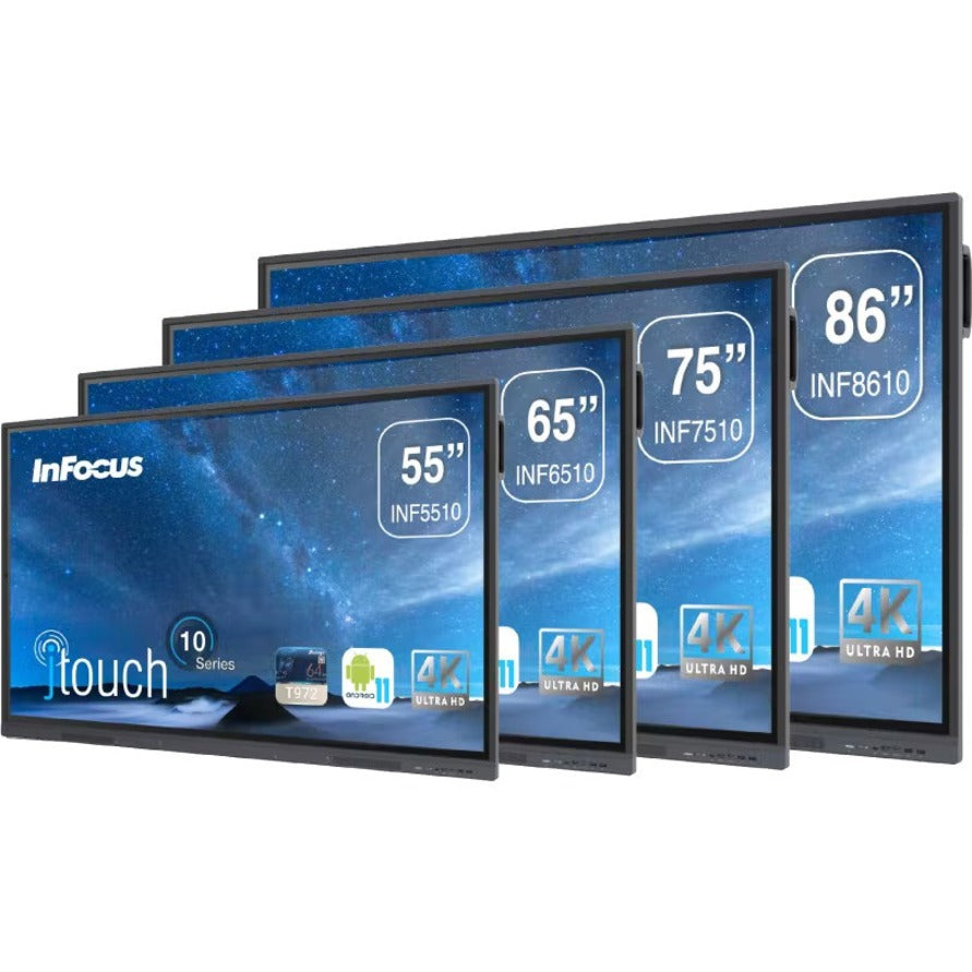 InFocus INF7510-M JTouch Collaboration Display, 75" 4K Touchscreen, Android 11, 4GB RAM, 32GB Storage
