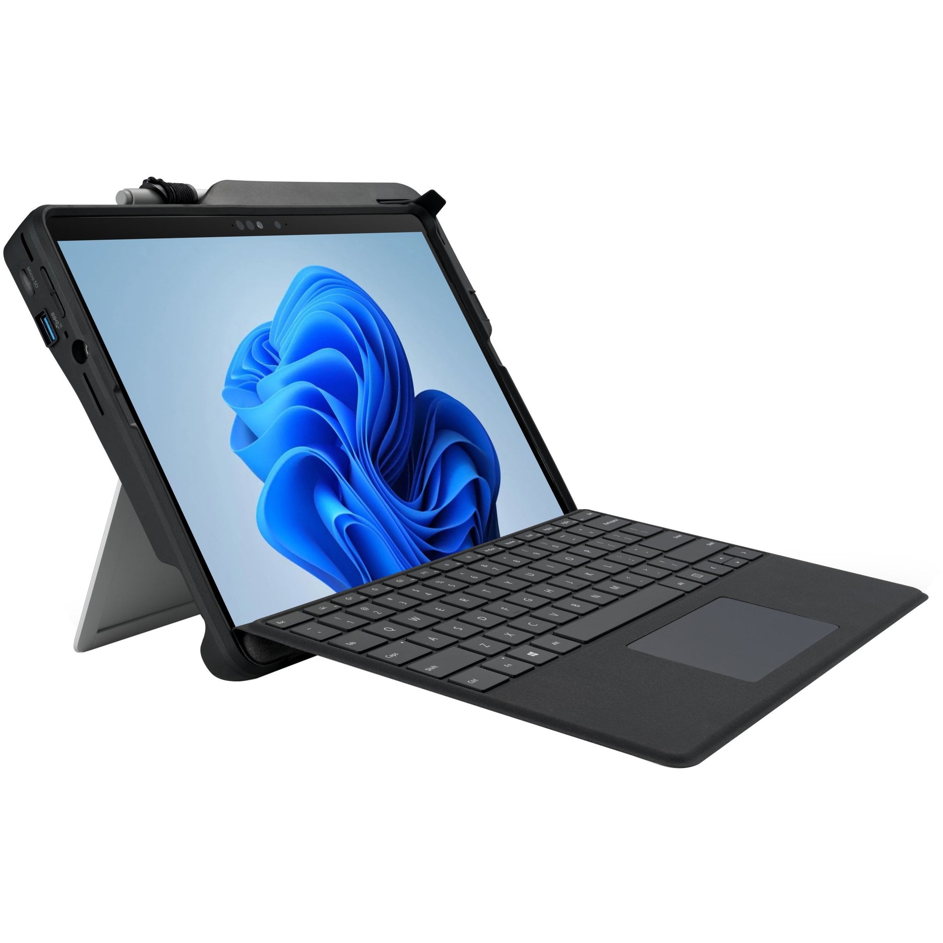 Kensington K99071WW BlackBelt Rugged Case with Integrated Mobile Dock for Surface Pro 8, Drop Resistant, Hand Strap