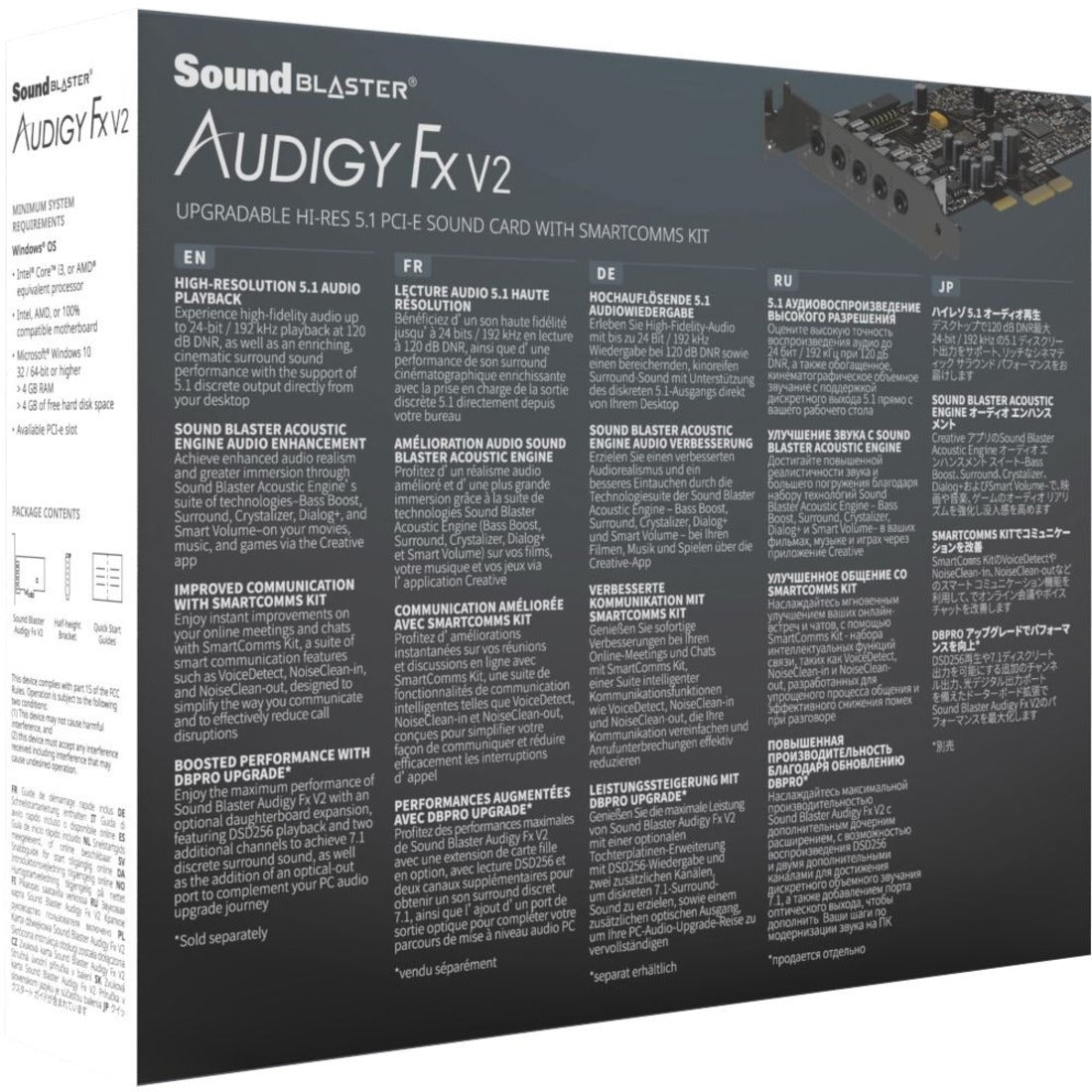Sound Blaster 70SB187000000 Audigy Fx Soundkarte (mit Full Height I/O Halterung) 5.1 Sound-Kanäle 120 dB SNR