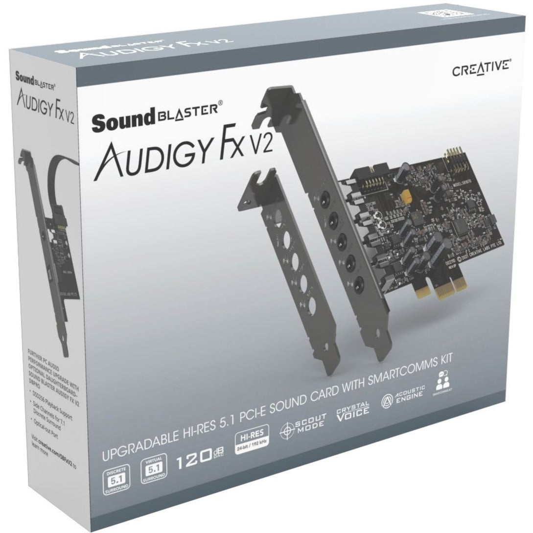 Sound Blaster 70SB187000000 Audigy Fx Sound Card (with Full Height I/O Bracket), 5.1 Sound Channels, 120 dB SNR