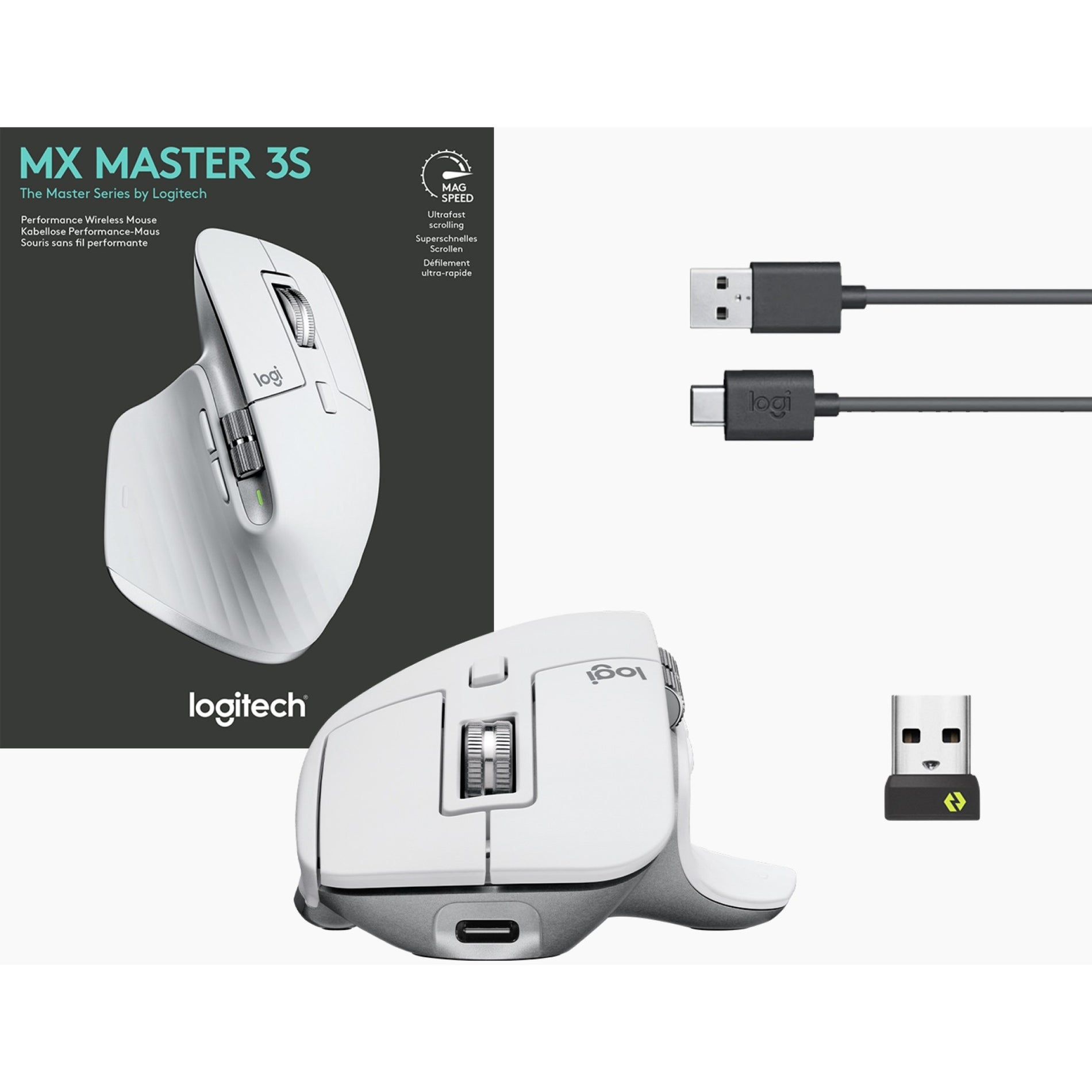 Logitech MX Master 2S - mouse - Bluetooth, 2.4 GHz - graphite - 910-005965  - Mice 