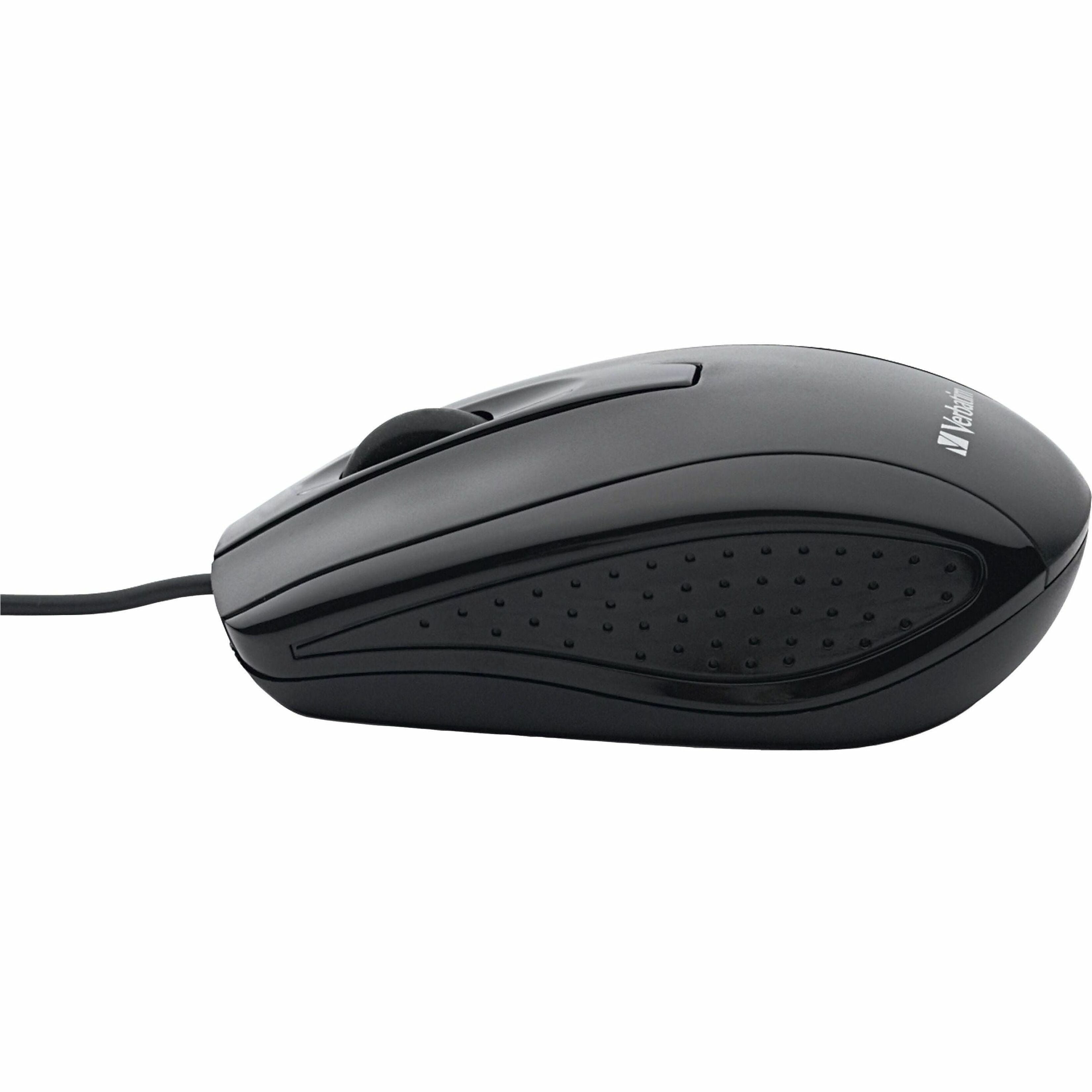 Side view of Verbatim optical mouse showing textured grip pattern and ergonomic design-alternate-image2
