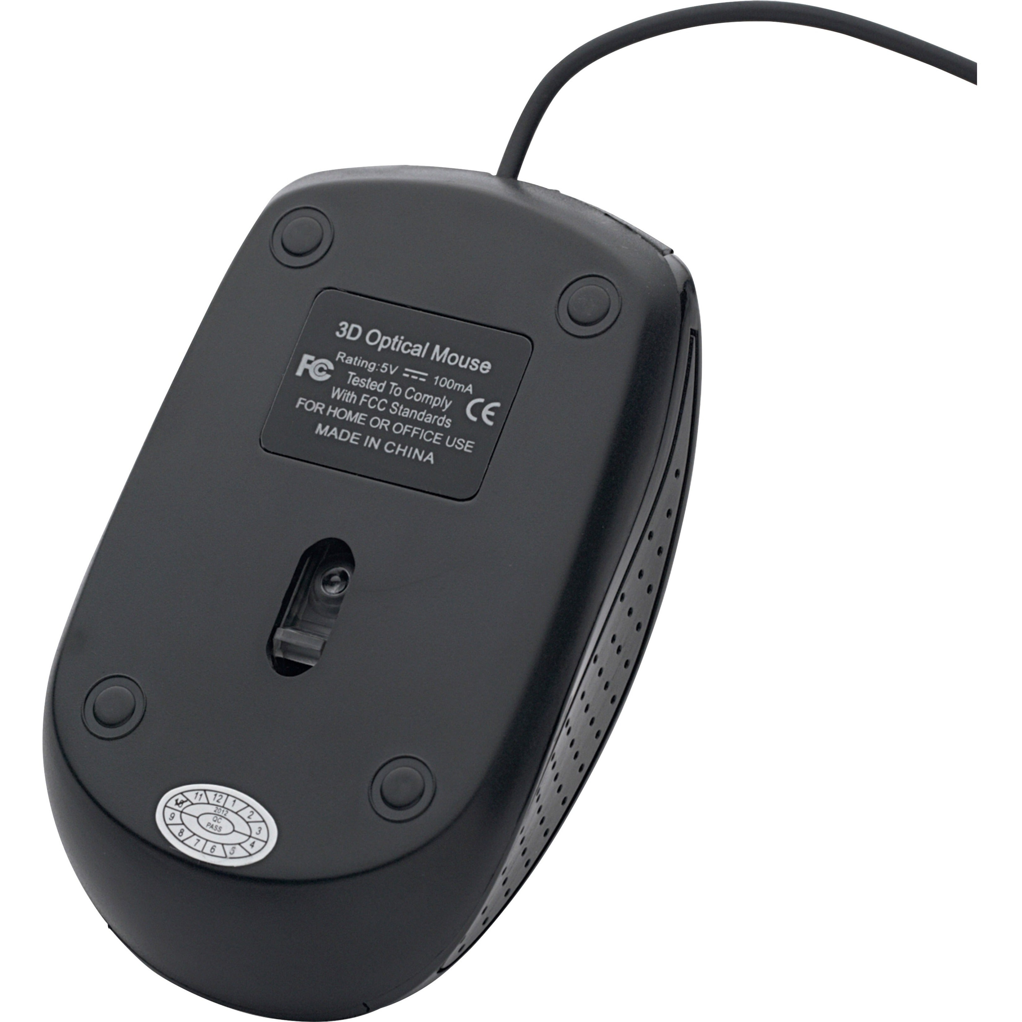 Bottom view of Verbatim optical mouse showing FCC certification and sensor-alternate-image3