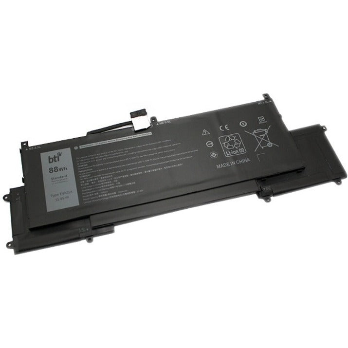BTI TVKGH-BTI Battery, 18 Month Limited Warranty, 88 Wh, 11.4 V DC, 6 Cells, 7334 mAh, Notebook
