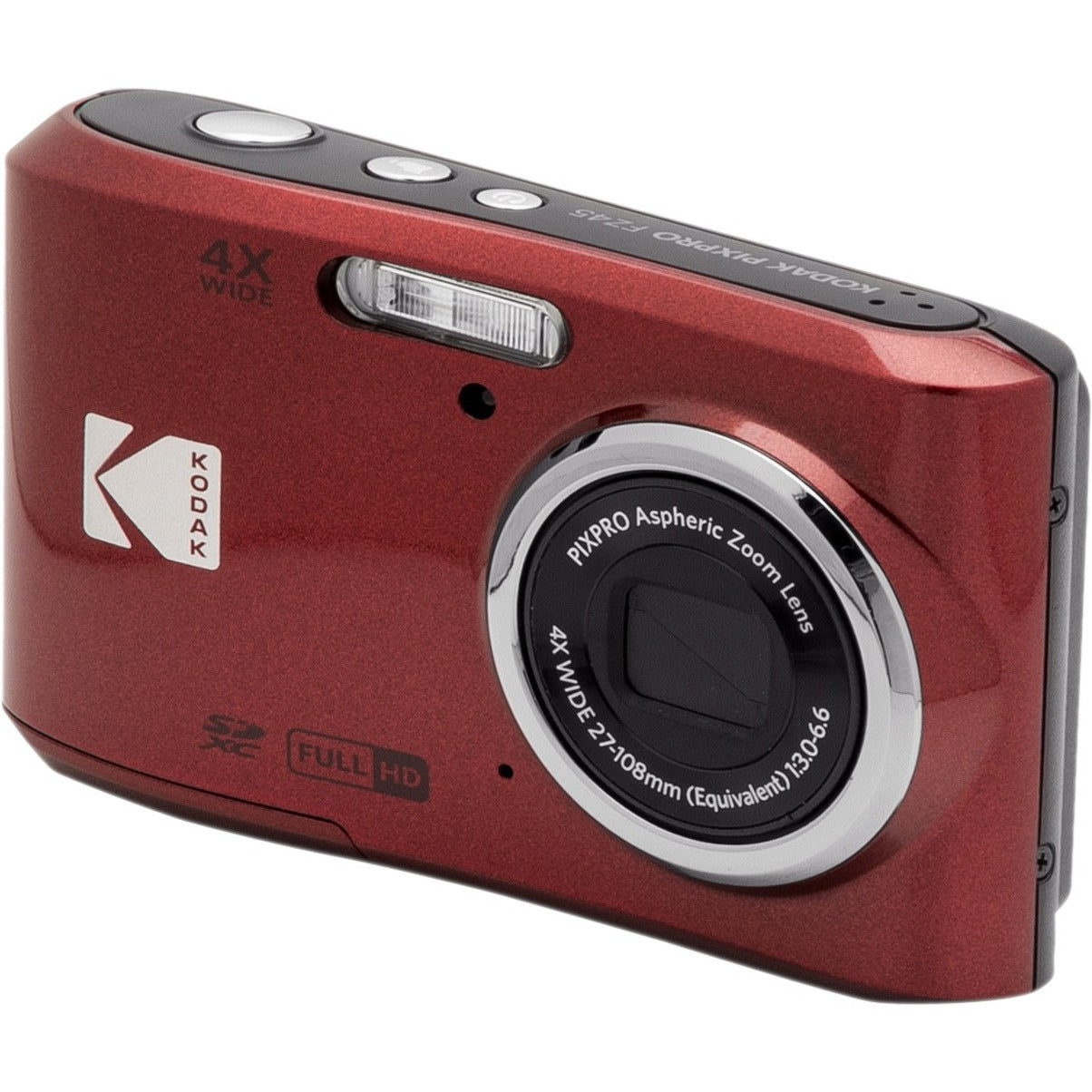 Kodak FZ45-RD PIXPRO Compact Camera, 16.4 Megapixel, 4x Optical Zoom, Full HD Video, 2.7 LCD Screen