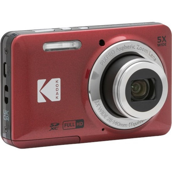 Kodak FZ55-RD PIXPRO 16.4 Megapixel Compact Camera, 5x Optical Zoom, Full HD Video, 2.7 LCD Screen