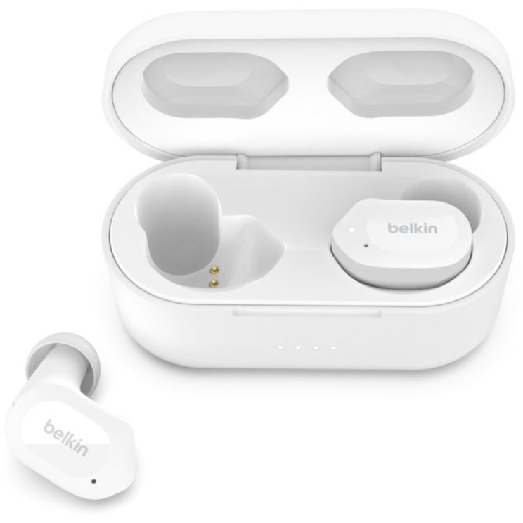 Belkin AUC005BTWH SOUNDFORM Play True Wireless Earbuds, Noise Cancelling, Fast Charging, IPX5 Water Resistant