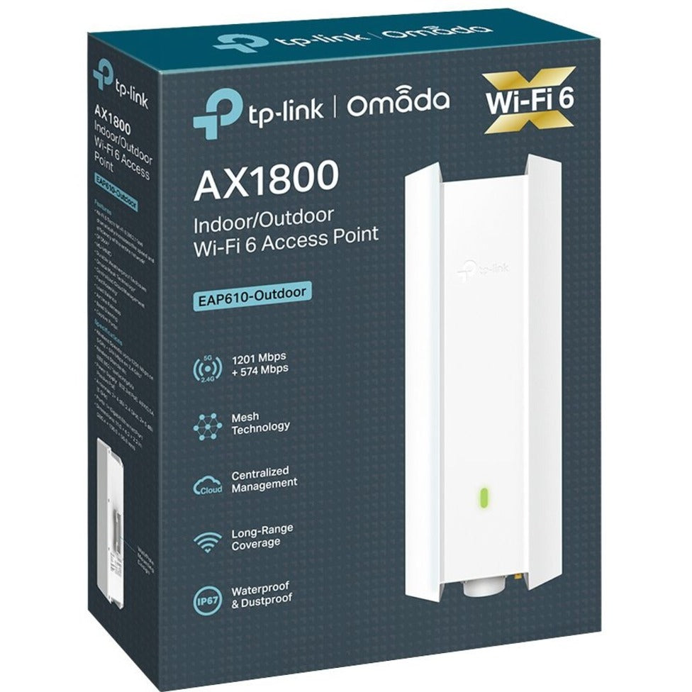 TP-Link EAP610-OUTDOOR EAP610-Outdoor Wireless Access Point, Dual Band, 1.80 Gbit/s, Outdoor