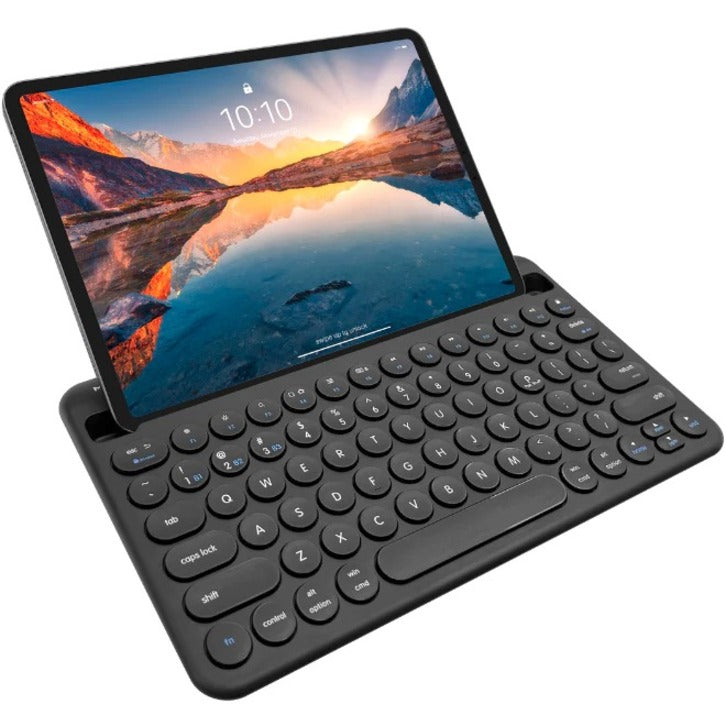 Macally BTTABKEYBATB Rechargeable iPad Bluetooth Compact Keyboard Quick Switch 3 Devices, Wireless, 30 ft Operating Distance