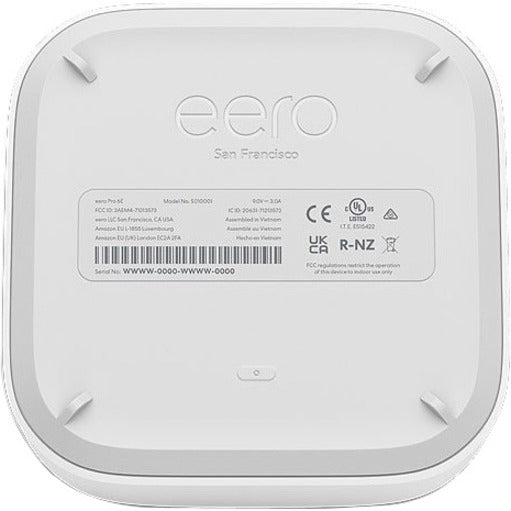 eero S011111 Pro 6E Wireless Router, Wi-Fi 6E, Tri Band, 2.5 Gigabit Ethernet, Alexa Supported