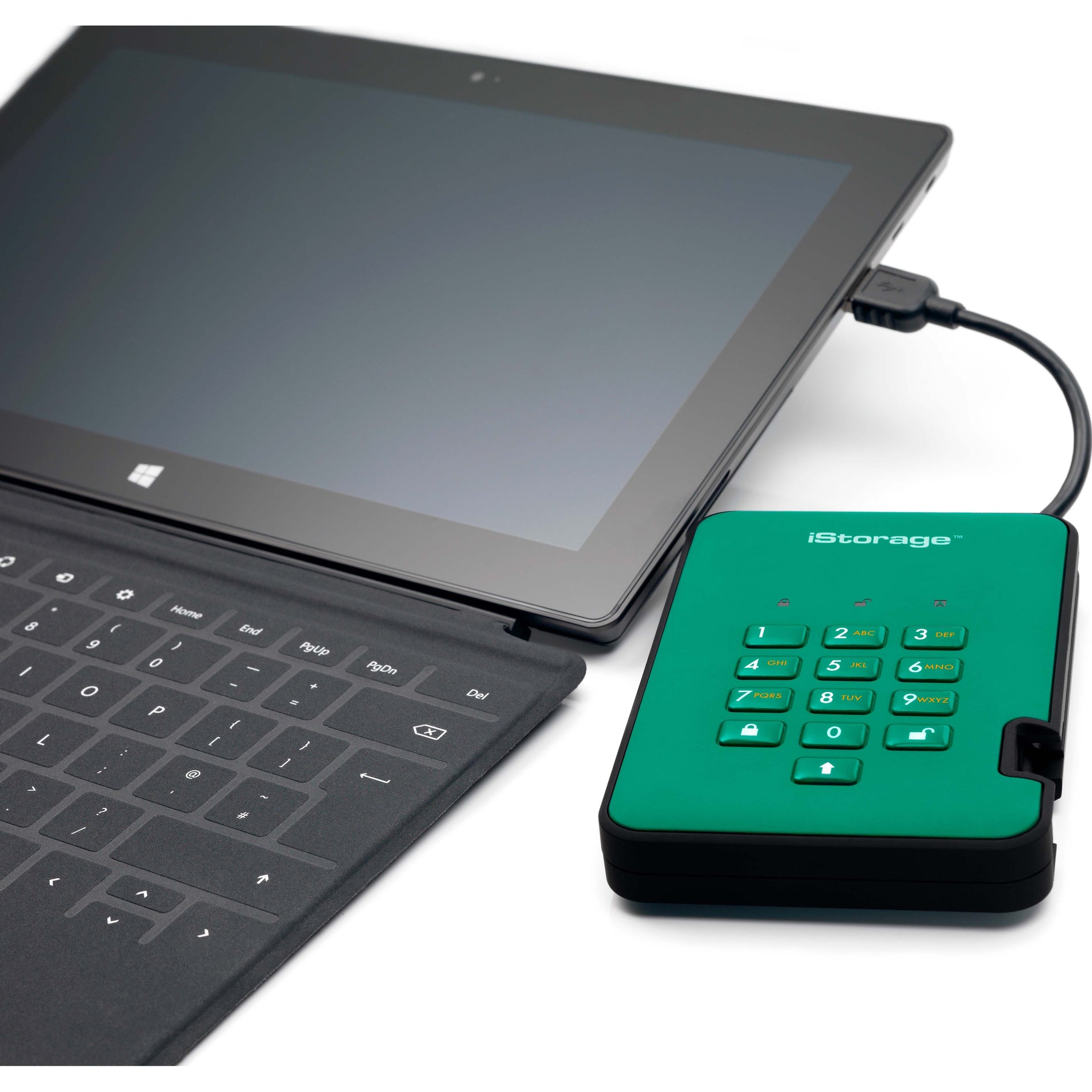 iStorage diskAshur2 16 TB Portable Rugged Solid State Drive - 2.5" External - Green - TAA Compliant (IS-DA2-256-SSD-16000-GN) Alternate-Image7 image