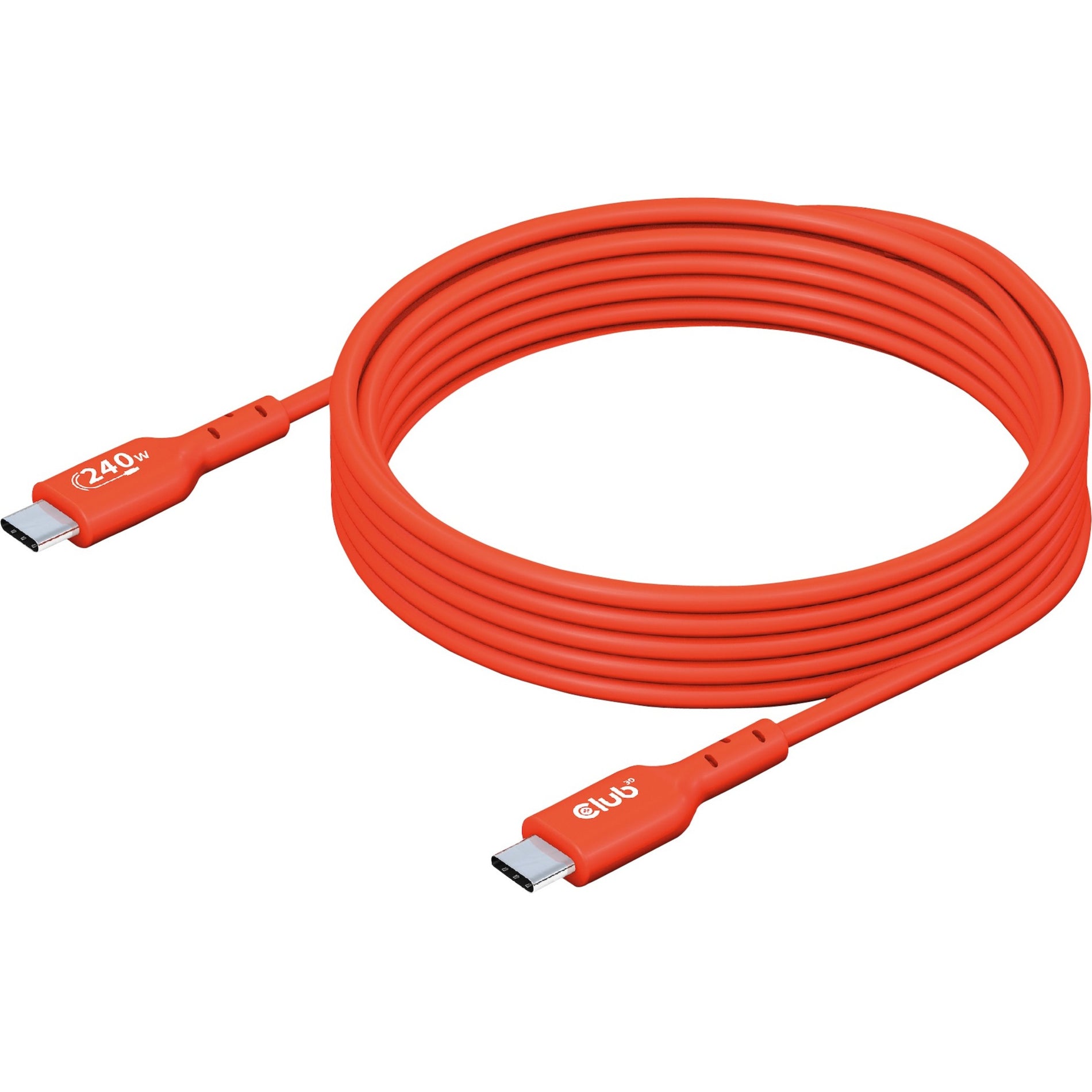 Club 3D CAC-1573 USB-C Data Transfer Cable, 6.56 ft, E-marker Chip, USB Power Delivery (USB PD), EMI Protection, Reversible