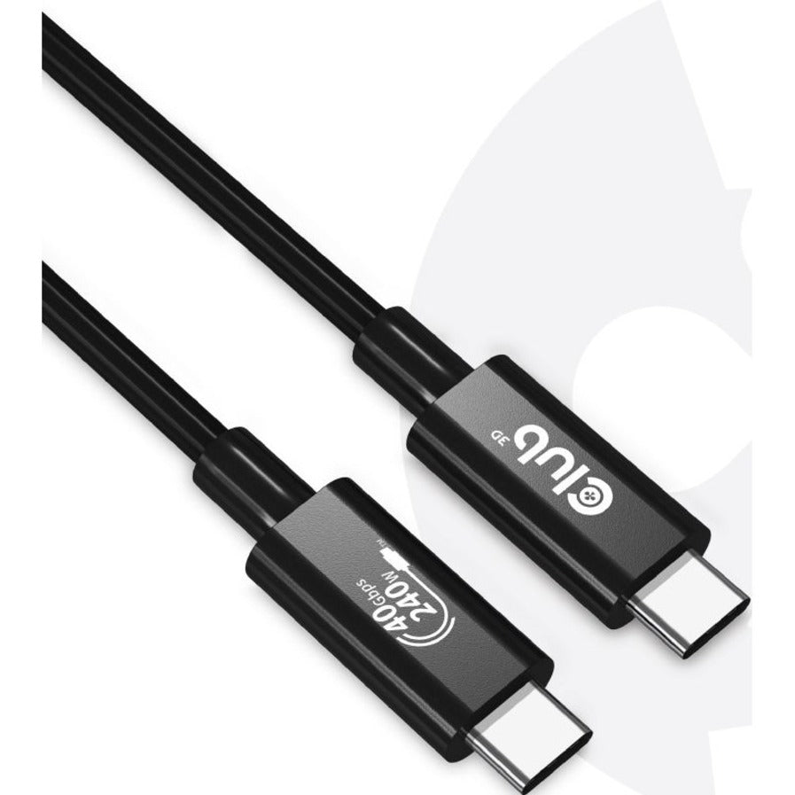 Club 3D CAC-1576 USB-C A/V/Power/Data Transfer Cable, USB Power Delivery, 40 Gbit/s Data Transfer Rate, 3.28 ft Length