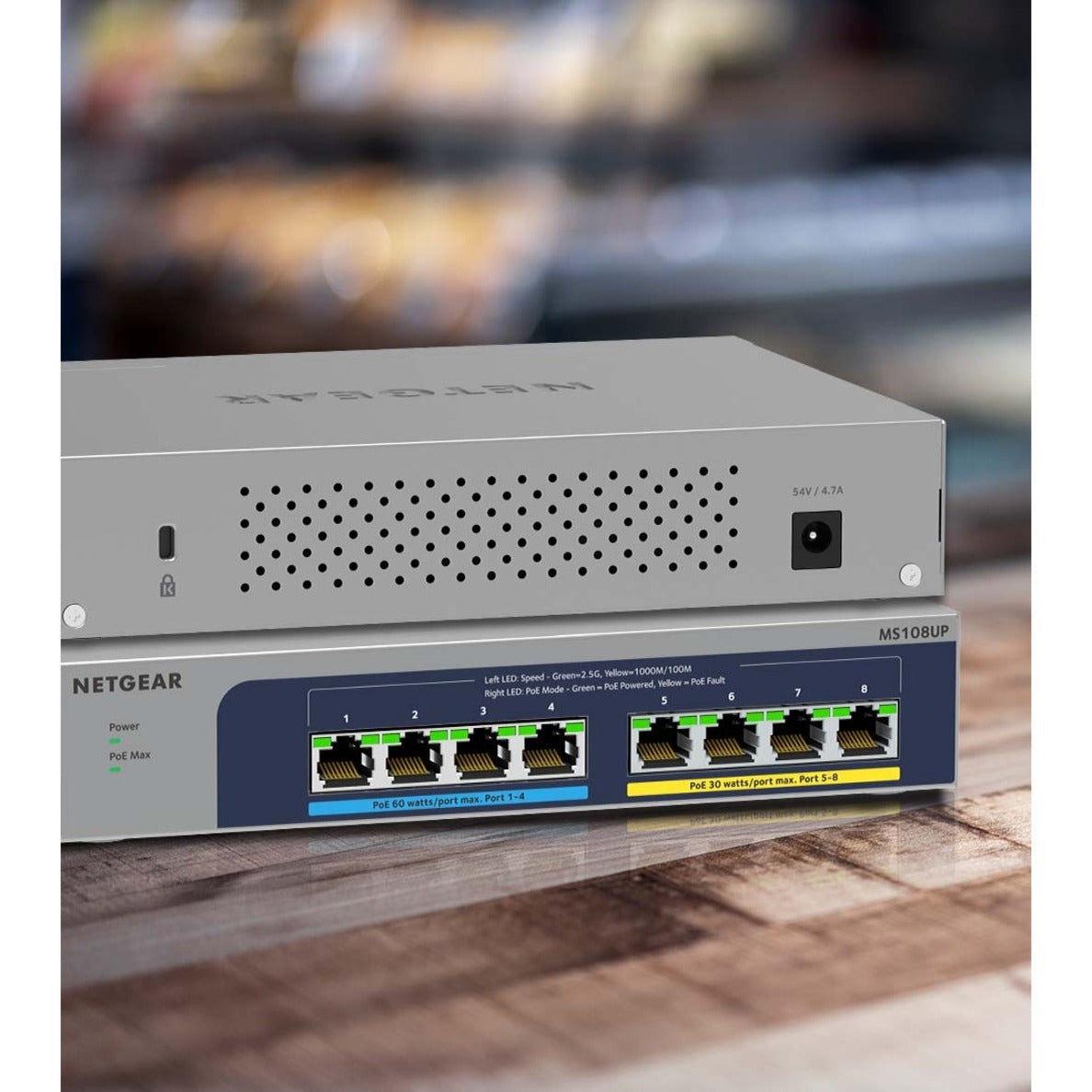 Netgear MS108UP-100NAS 8-port Ultra60 PoE++ Multi-Gigabit Ethernet Plus Switch, 2.5GBase-T, 230W PoE Budget
