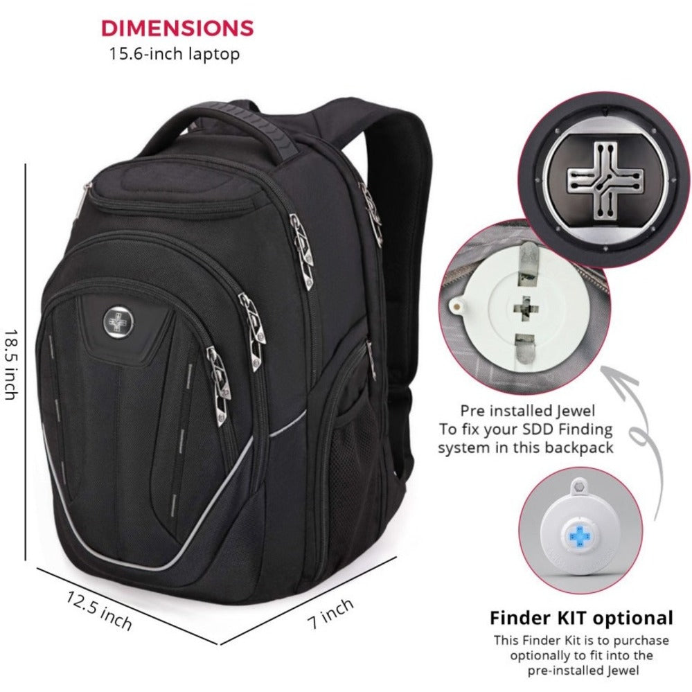 Swissdigital Design J16BTF-02 TeraByte F Backpack, TSA-Friendly with Mouse Pouch & Multipurpose