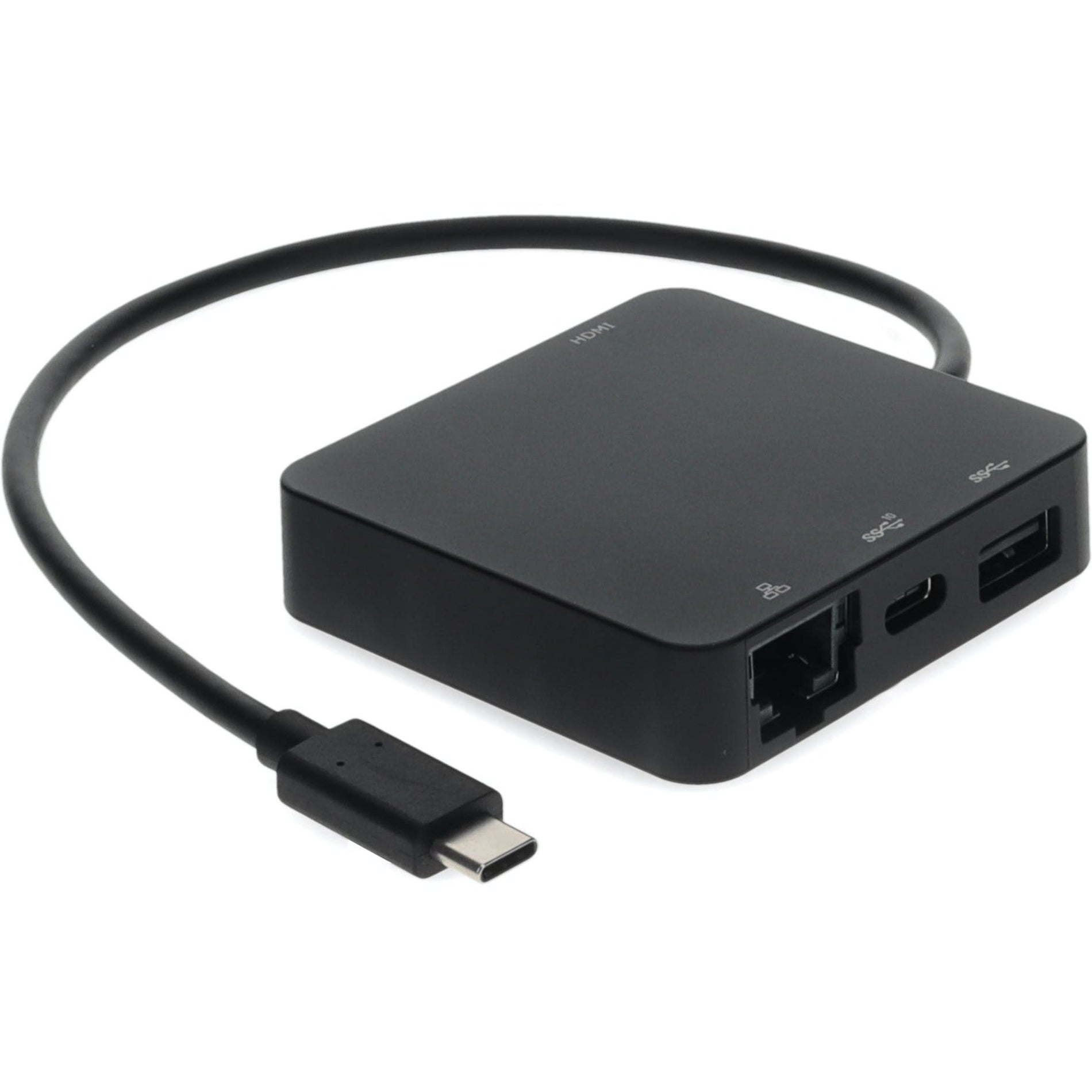 AddOn TRVDKC4 Docking Station, HDMI, USB Type-A, USB Type-C, Network (RJ-45), 4K Screen Support, Ethernet, Black