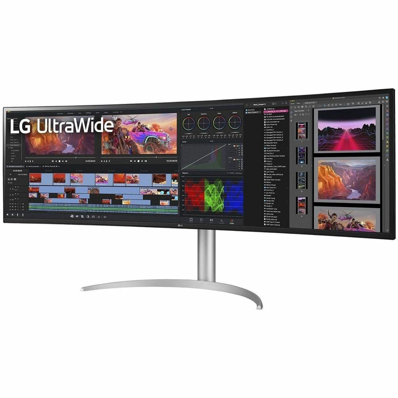LG UltraWide 49WQ95C-W Gaming LCD Monitor, 49 UW-QHD Curved Screen, 32:9, 144Hz, FreeSync Premium Pro/G-sync Compatible