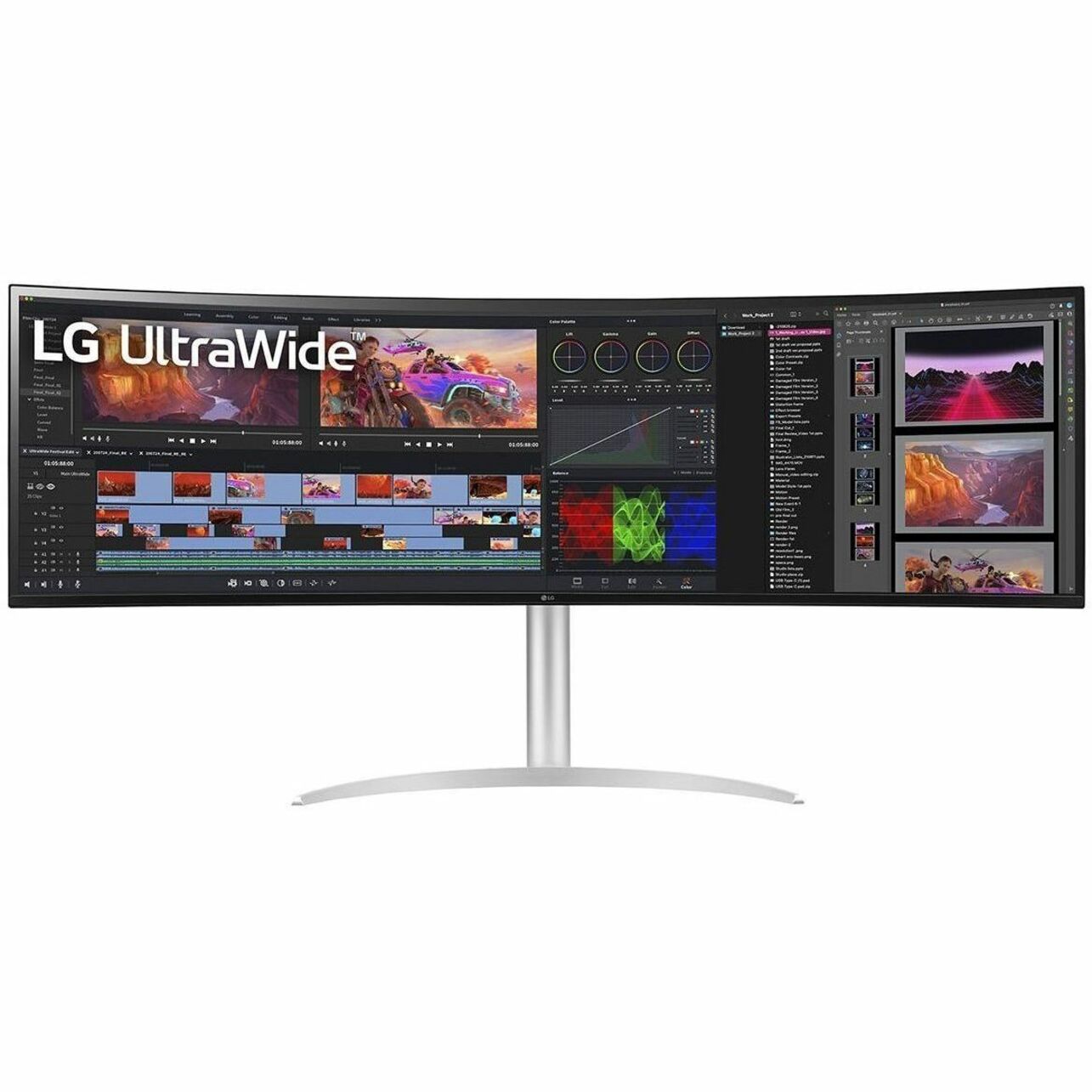 LG UltraWide 49WQ95C-W Gaming LCD Monitor, 49" UW-QHD Curved Screen, 32:9, 144Hz, FreeSync Premium Pro/G-sync Compatible