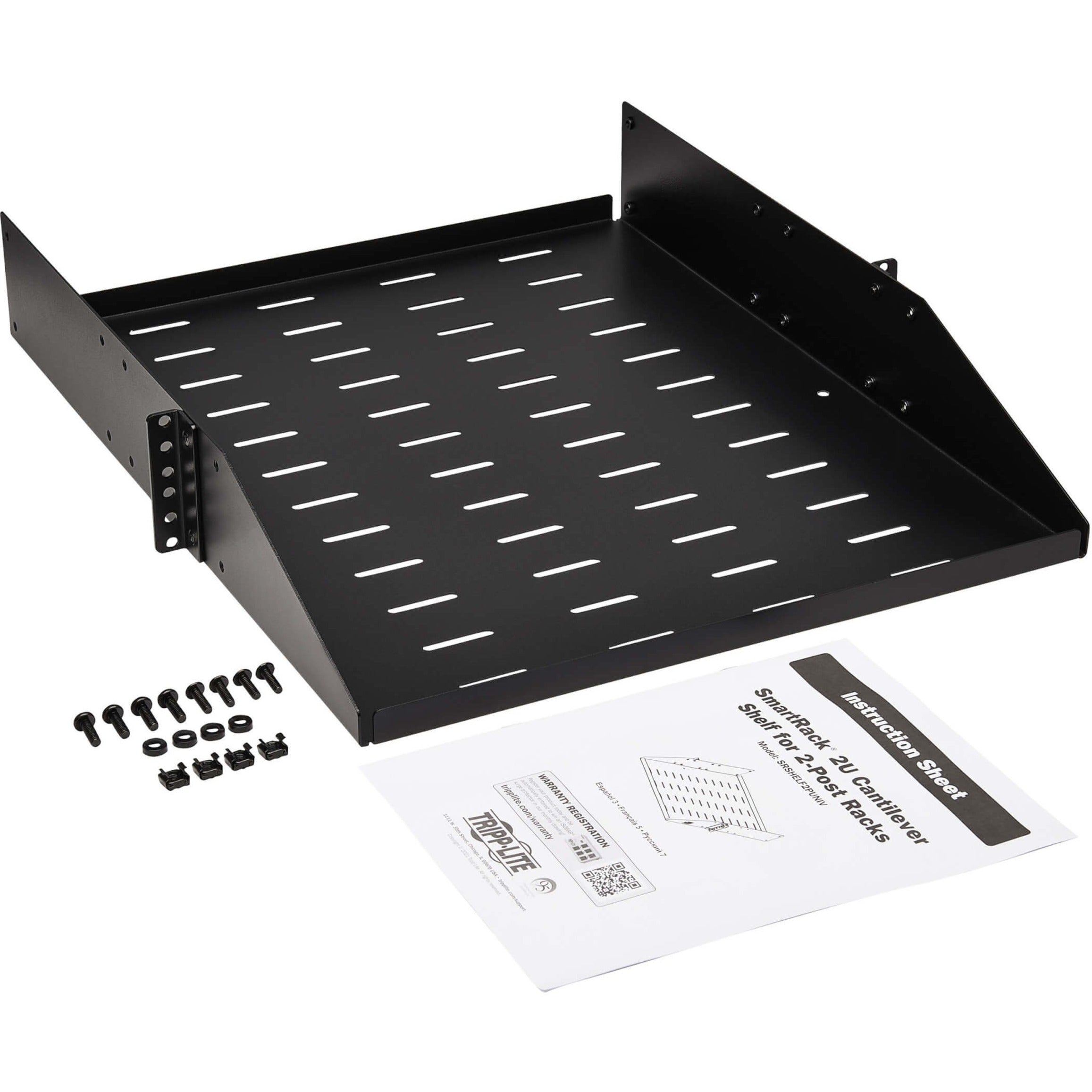 Tripp Lite SRSHELF2PUNIV SmartRack Universal-Mount Steel Rack Shelf, V ...