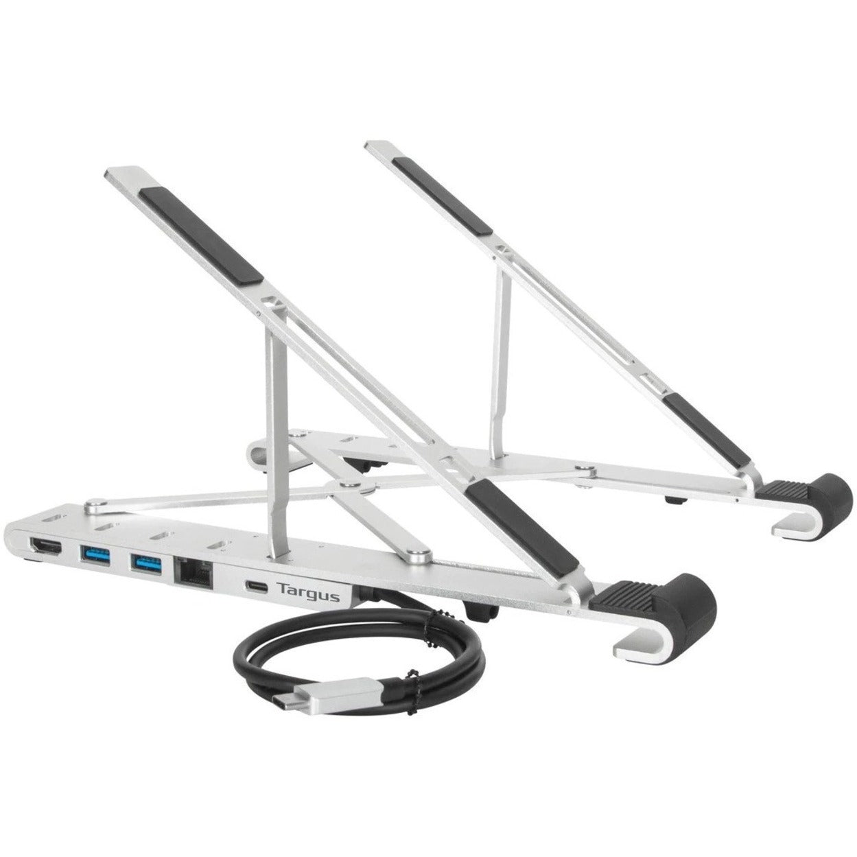 Targus AWU100005GL Portable Stand with Integrated Dock, 4K Screen Mode Supported, Gigabit Ethernet, Silver