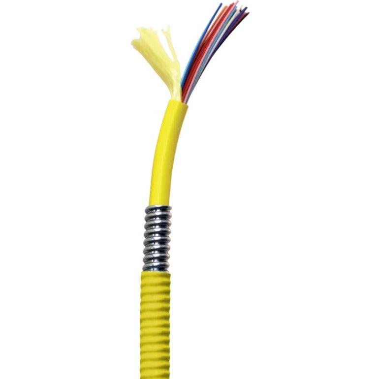 Hubbell HFCB15006PS Indoor Tight Buffer Distribution, Fiber Optic Single-mode Network Cable, Plenum Armored, Yellow
