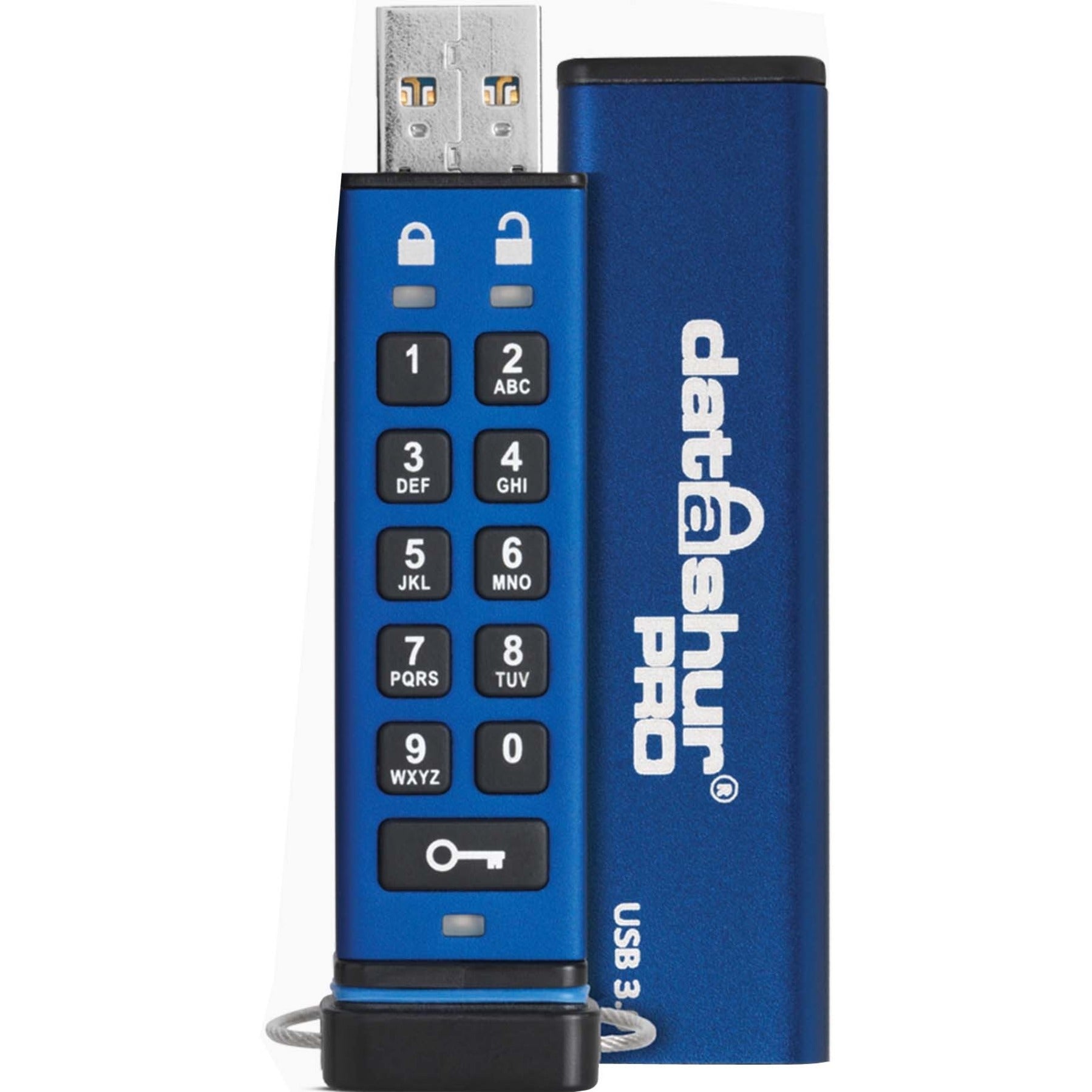 iStorage IS-FL-DA3-256-128 datAshur PRO 128GB USB 3.2 (Gen 1) Type A Flash Drive, Environmentally Friendly, 256-bit AES Encryption