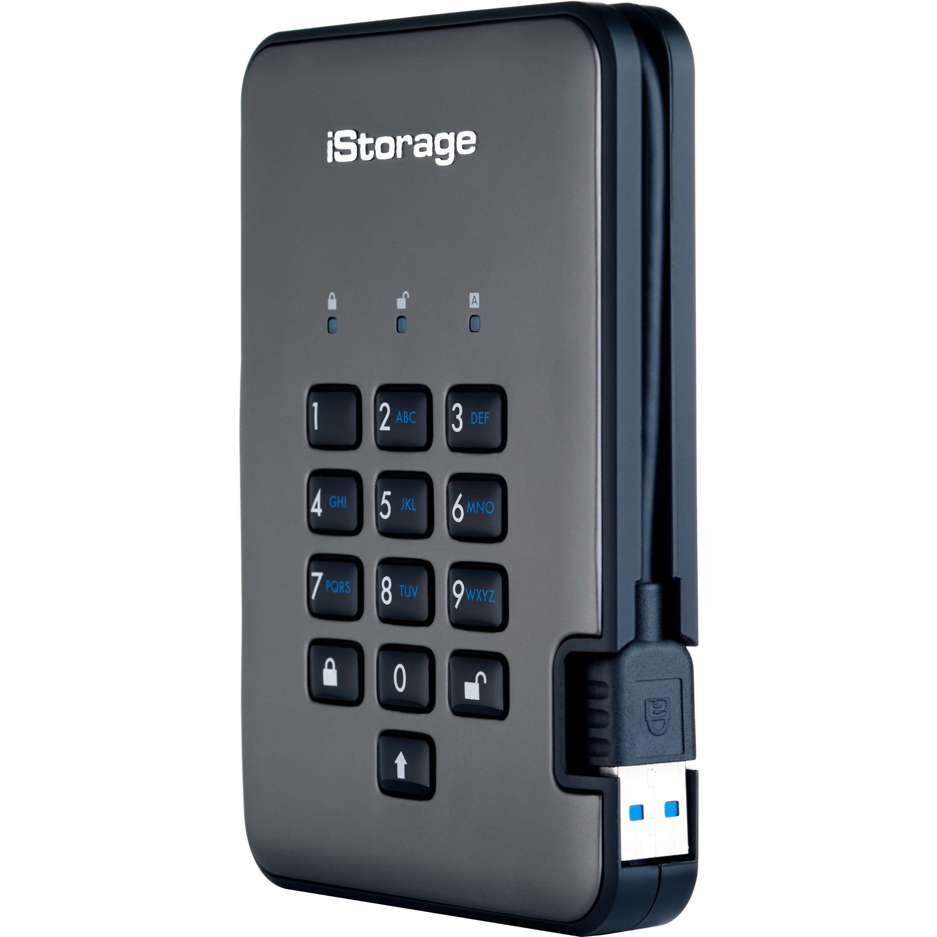 iStorage IS-DAP2-256-500-C-X diskAshur PRO2 Hard Drive, 500GB, USB 3.2, 256-bit AES Encryption