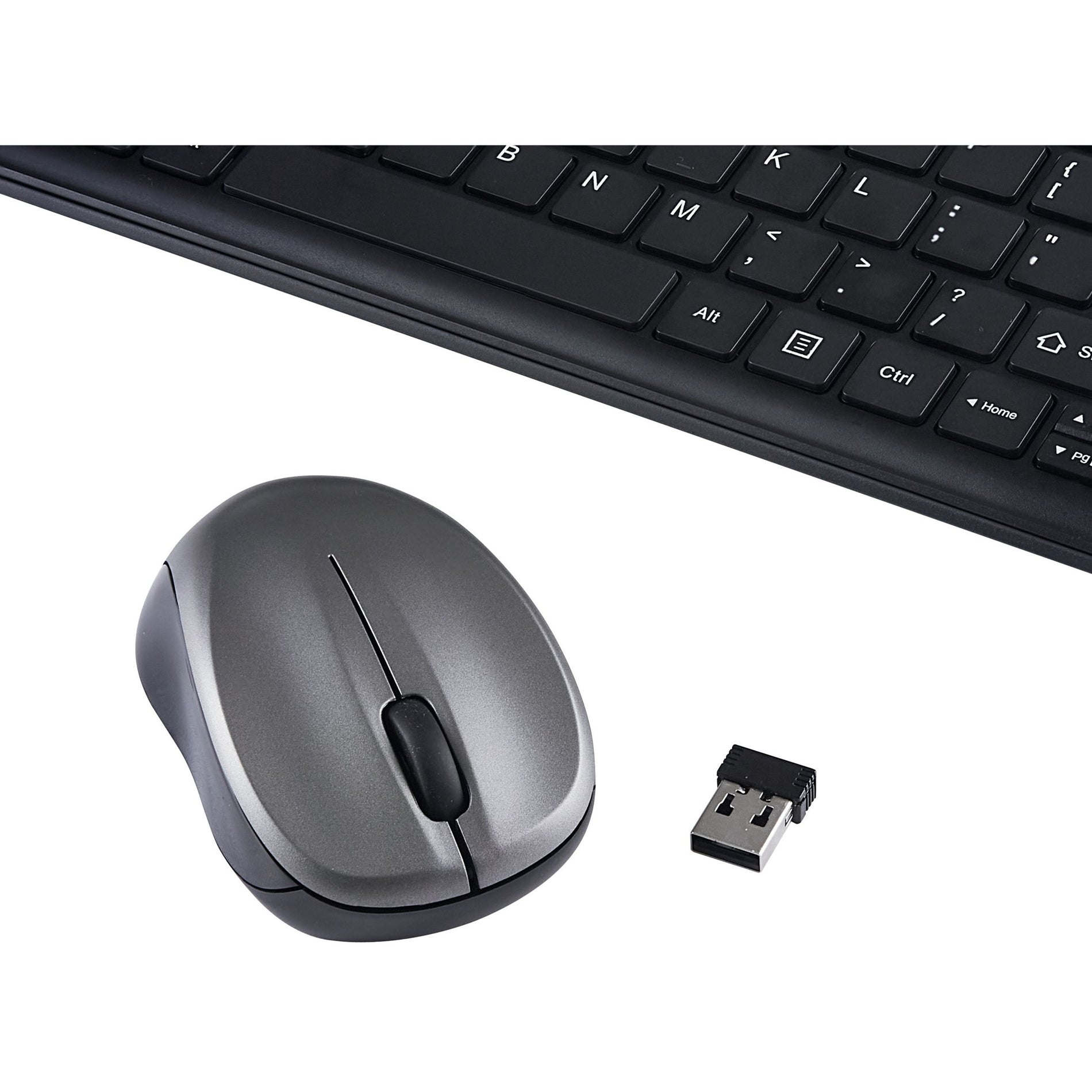 Verbatim 70739 Silent Wireless Compact Keyboard and Mouse, Soft-touch Keys, Low-profile Keys, Adjustable Tilt, Blue LED, 1600 dpi